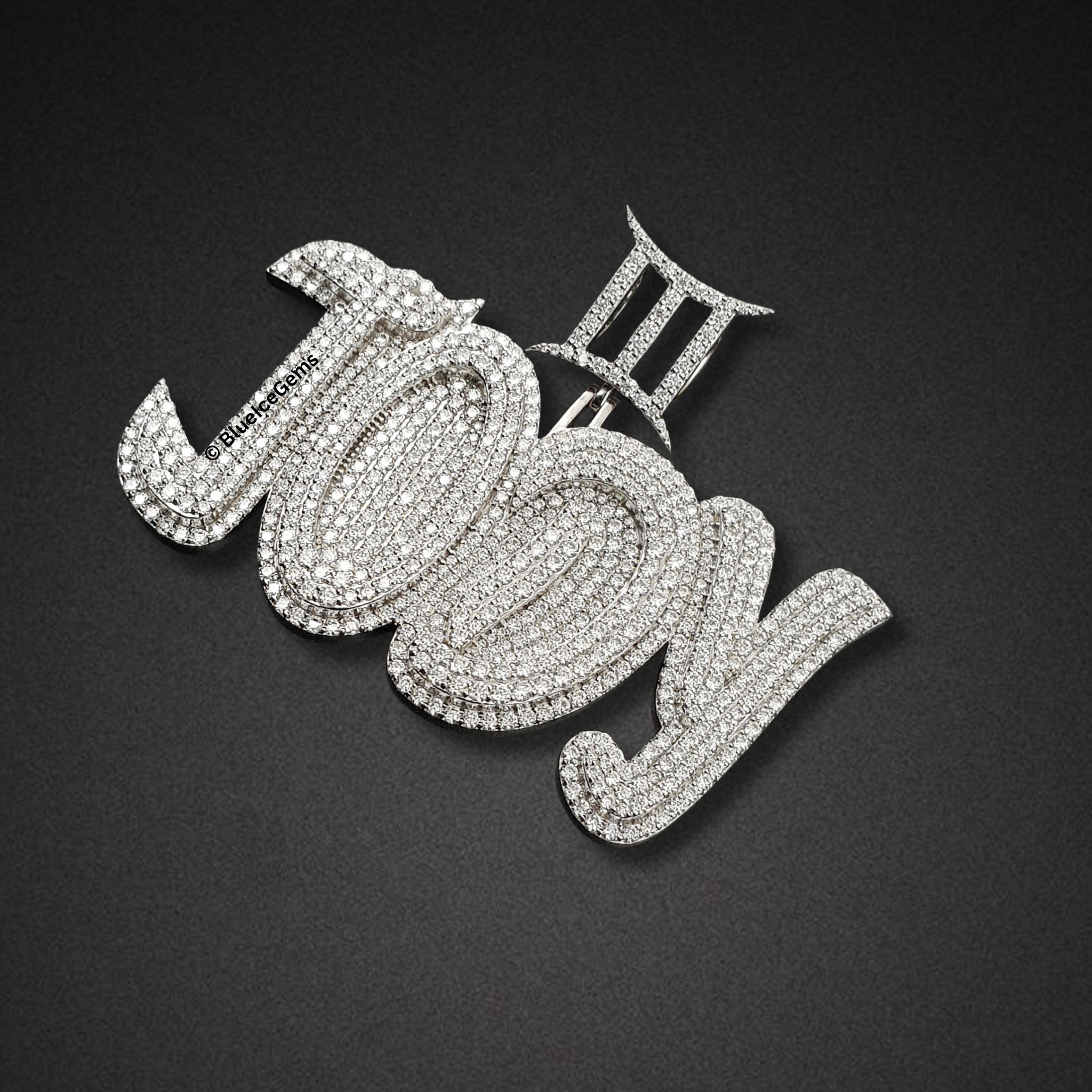 The "Jody" Gemini Diamond Script Pendant