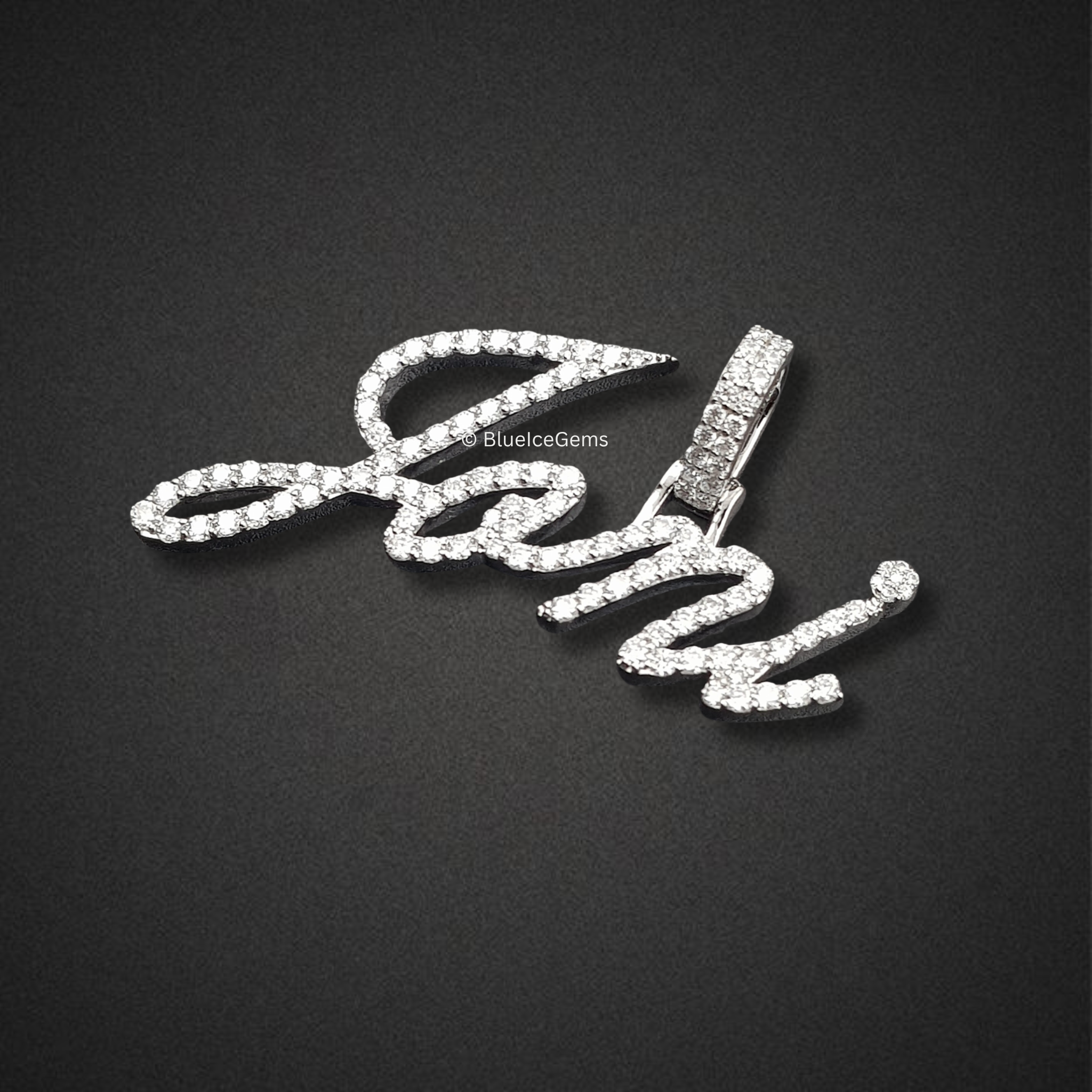 The "Joni" Script Diamond Pendant