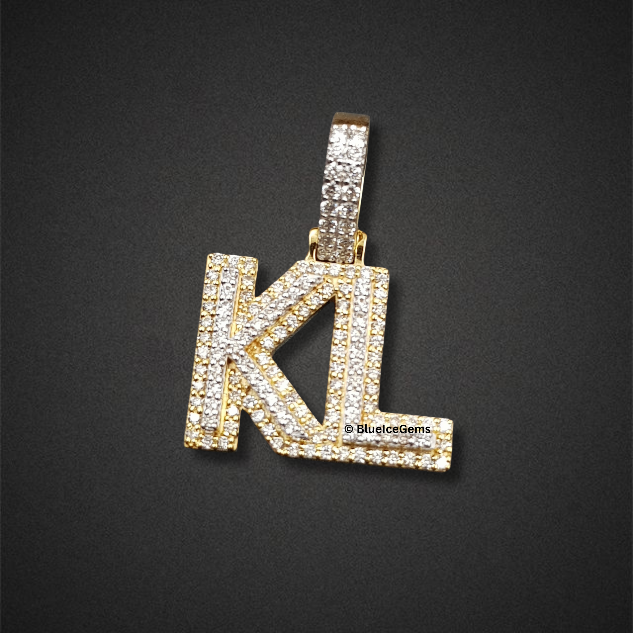 The "KL" Pave Diamond Initial Pendant