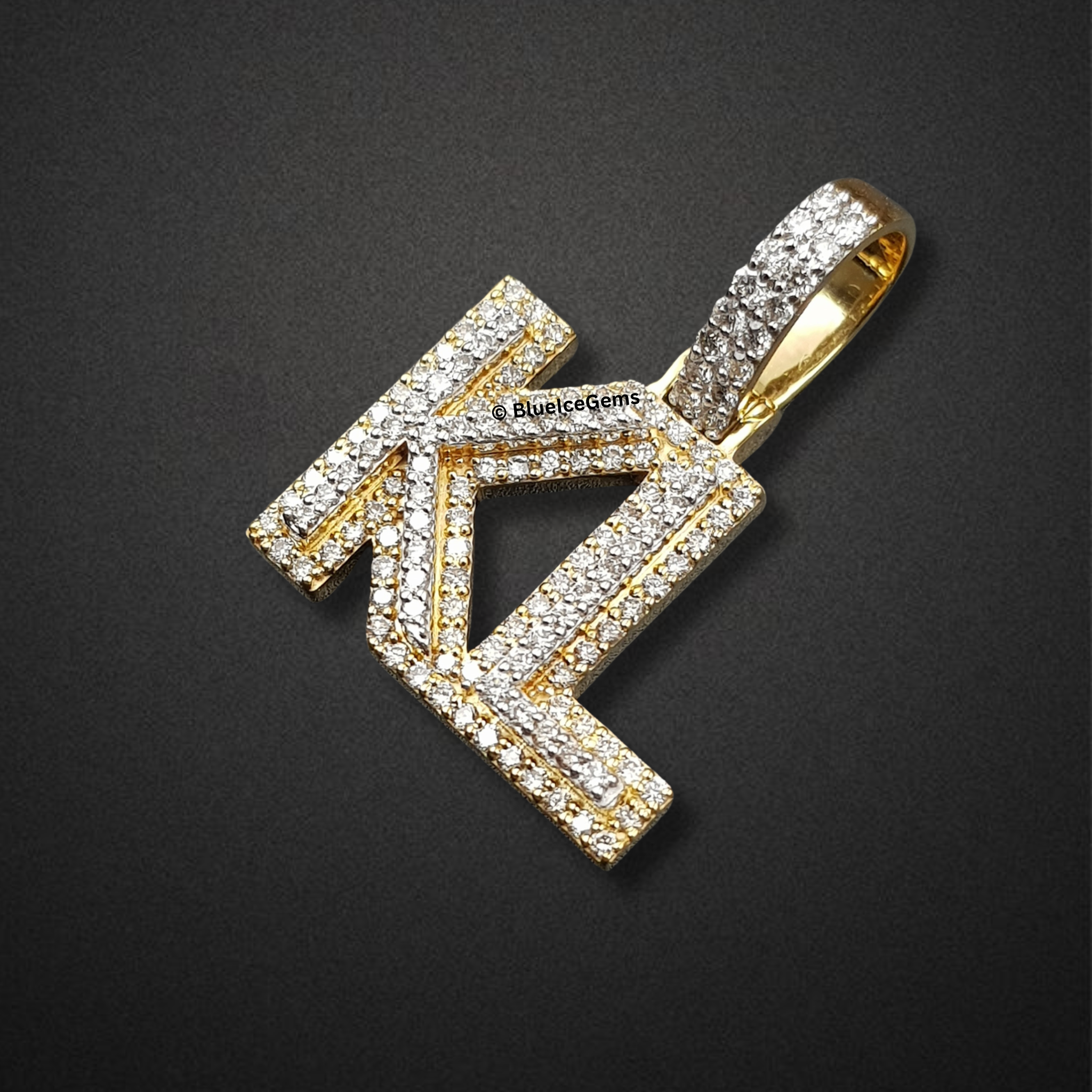 The "KL" Pave Diamond Initial Pendant