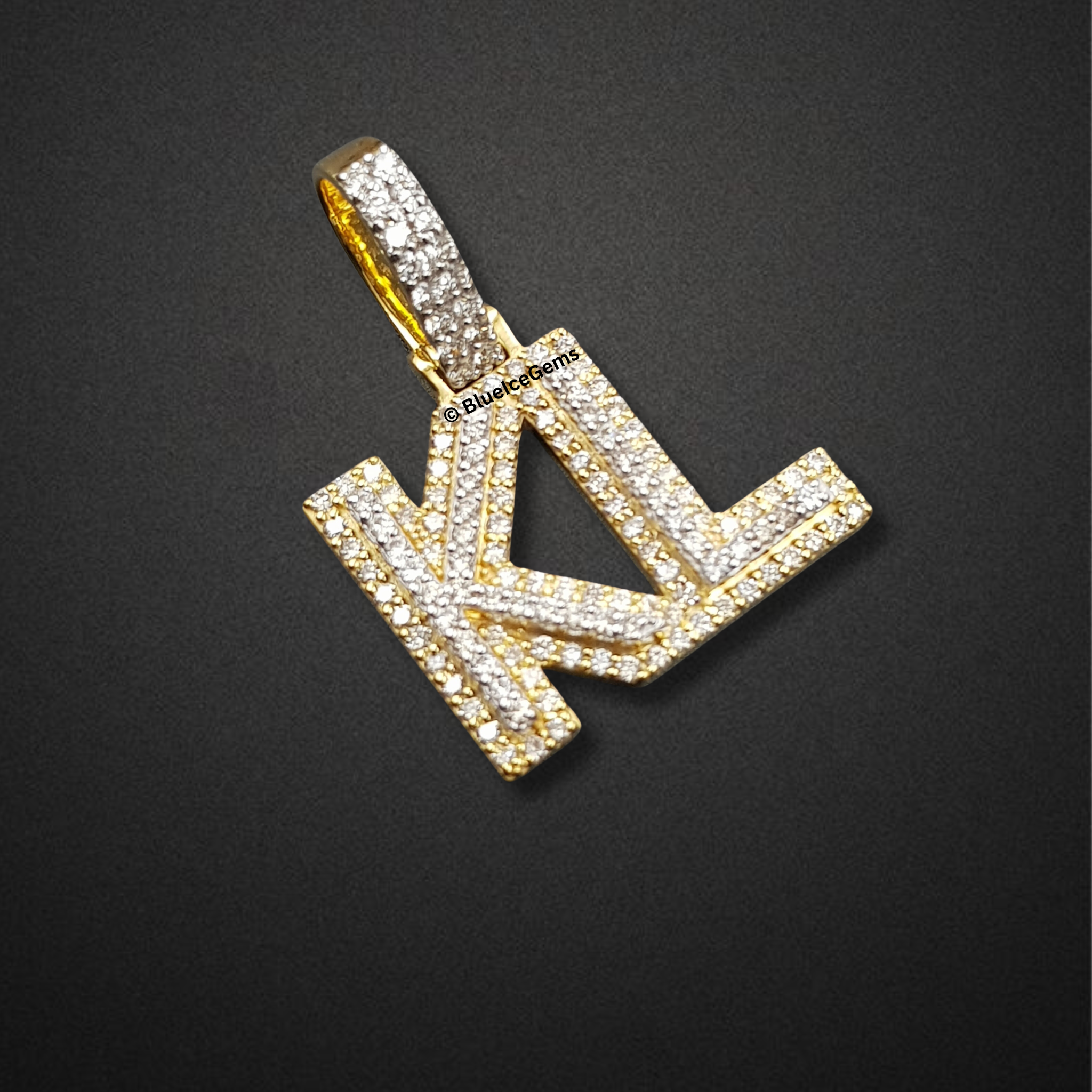The "KL" Pave Diamond Initial Pendant
