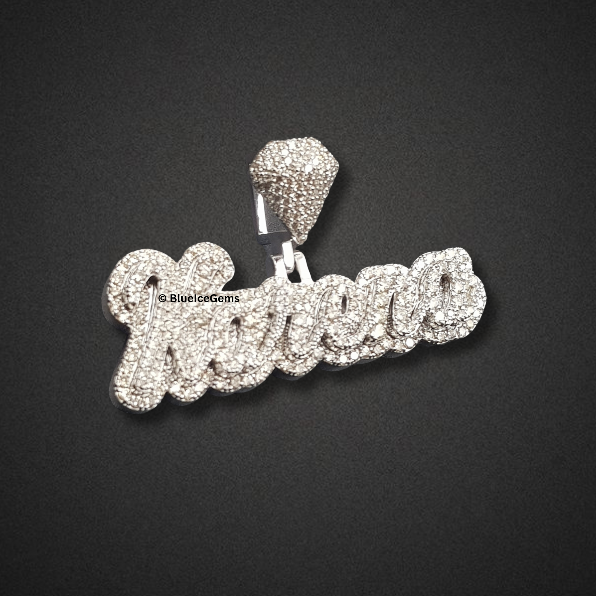 The "Karena" Diamond Drop Script Pendant