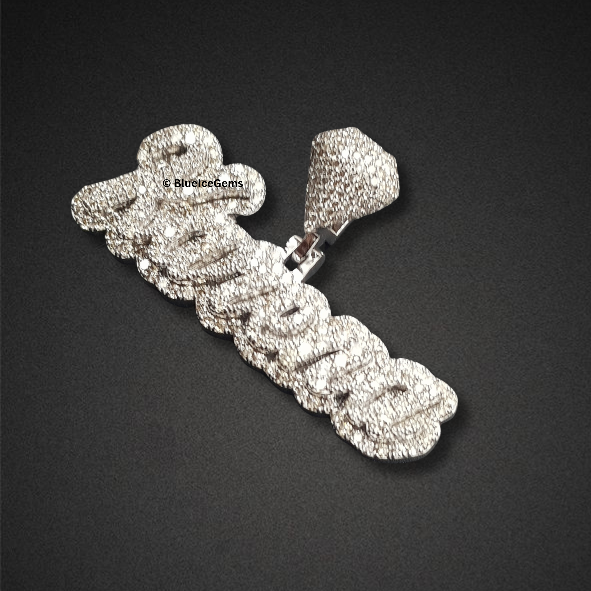 The "Karena" Diamond Drop Script Pendant