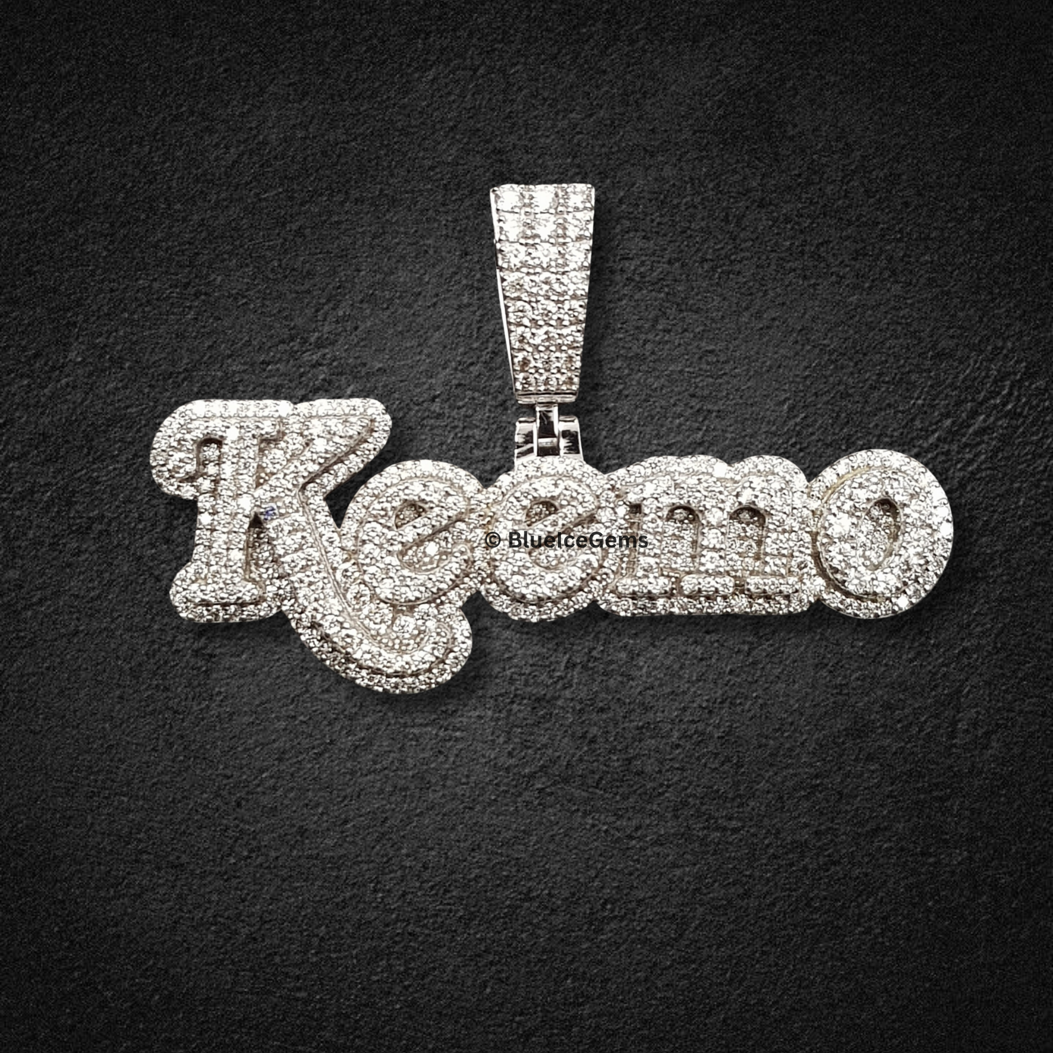 The "Keemo" Diamond Signature Script Pendant