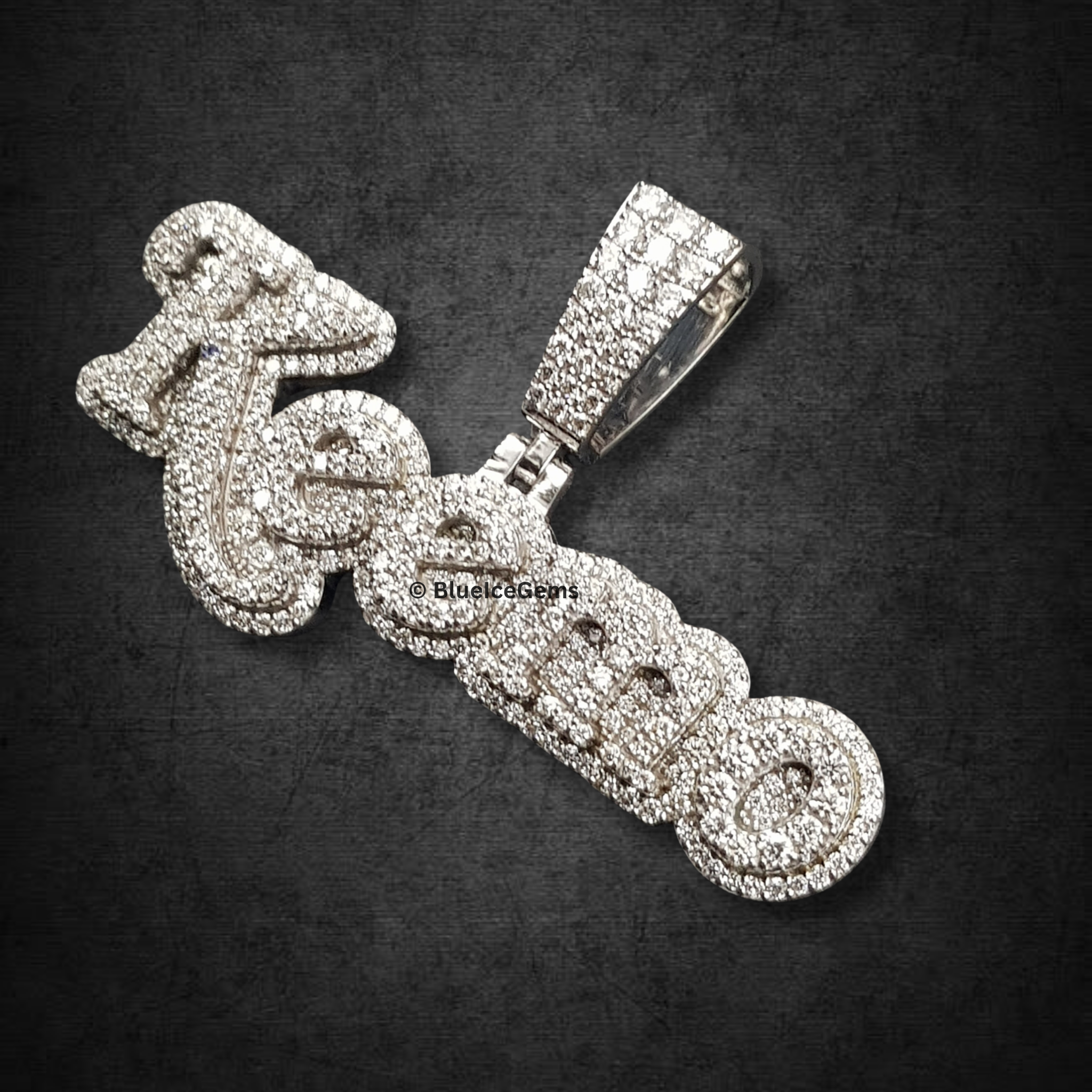 The "Keemo" Diamond Signature Script Pendant