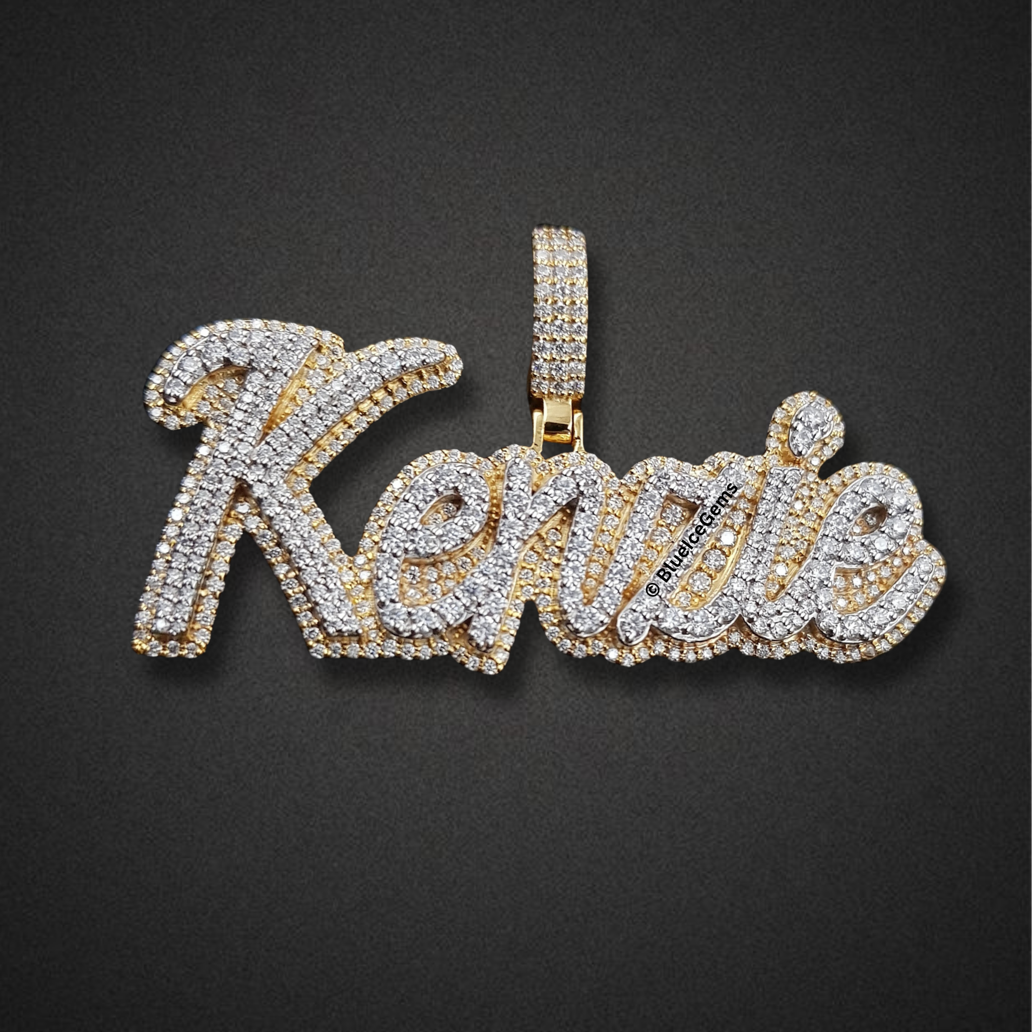 The "Kenzie" Diamond Signature Script Pendant