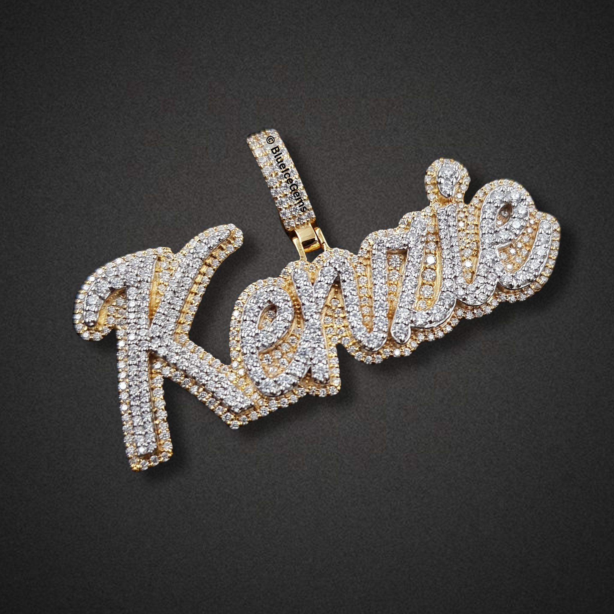 The "Kenzie" Diamond Signature Script Pendant