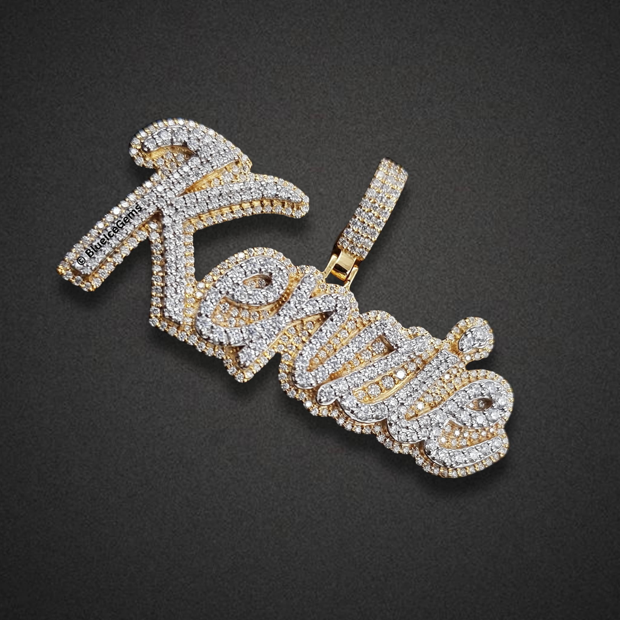 The "Kenzie" Diamond Signature Script Pendant
