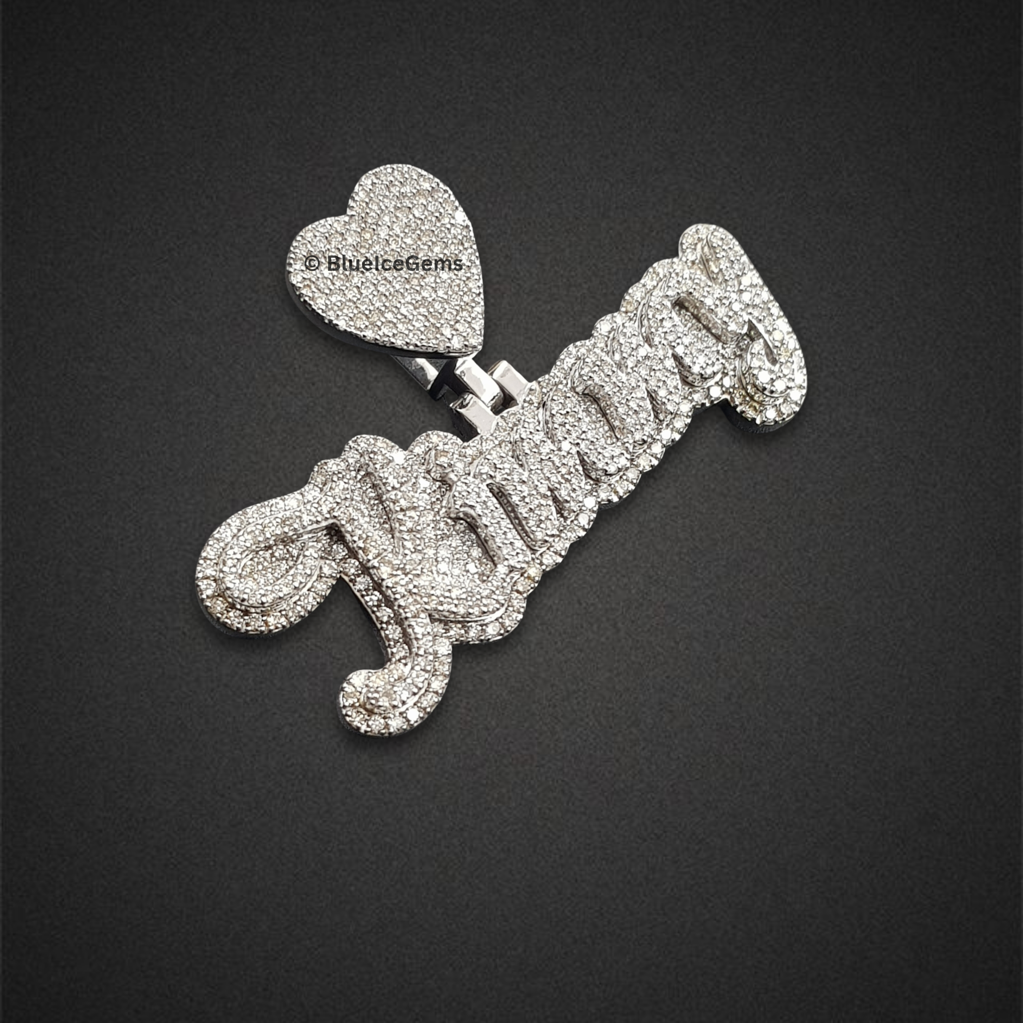 The "Kimmy" Heartfelt Diamond Script Pendant