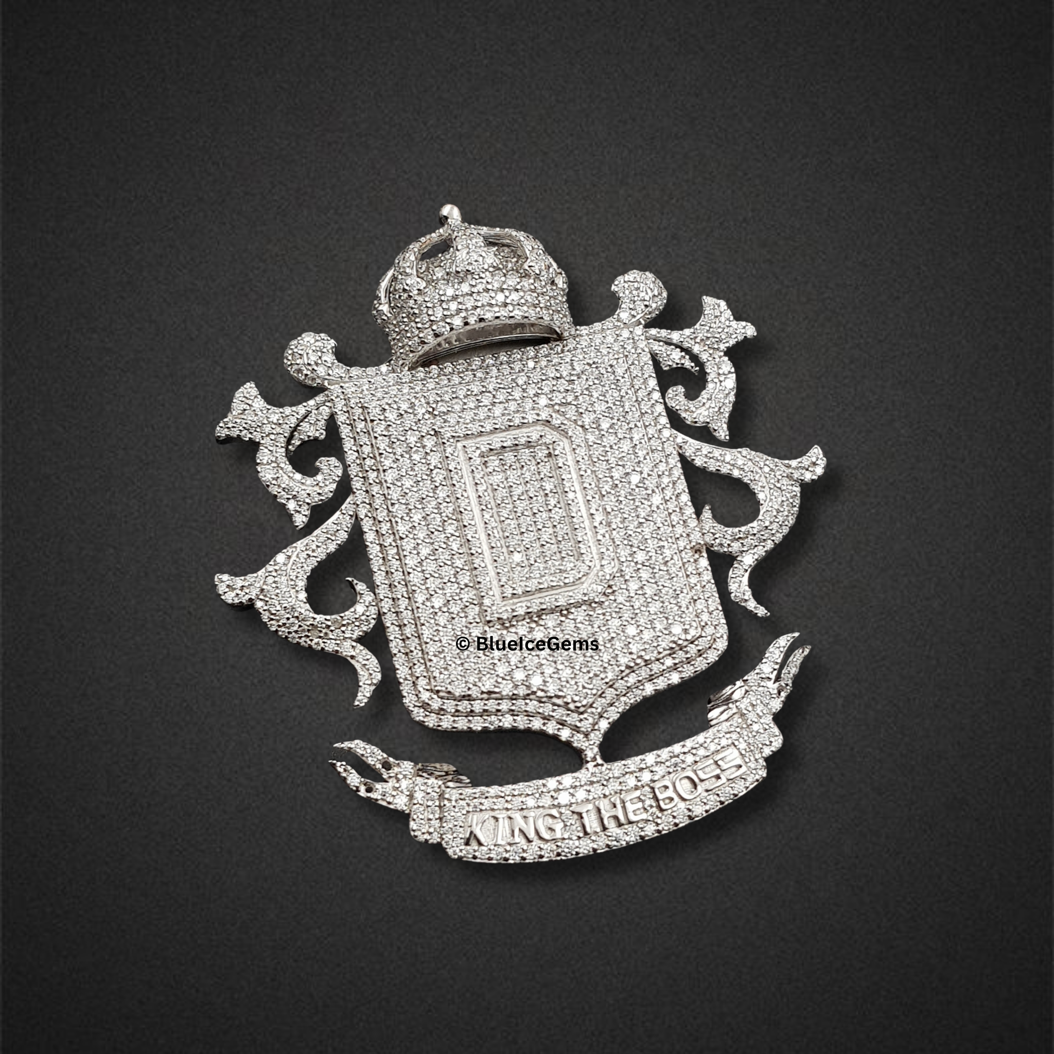 The "King The Boss" Royal Crest Diamond Pendant