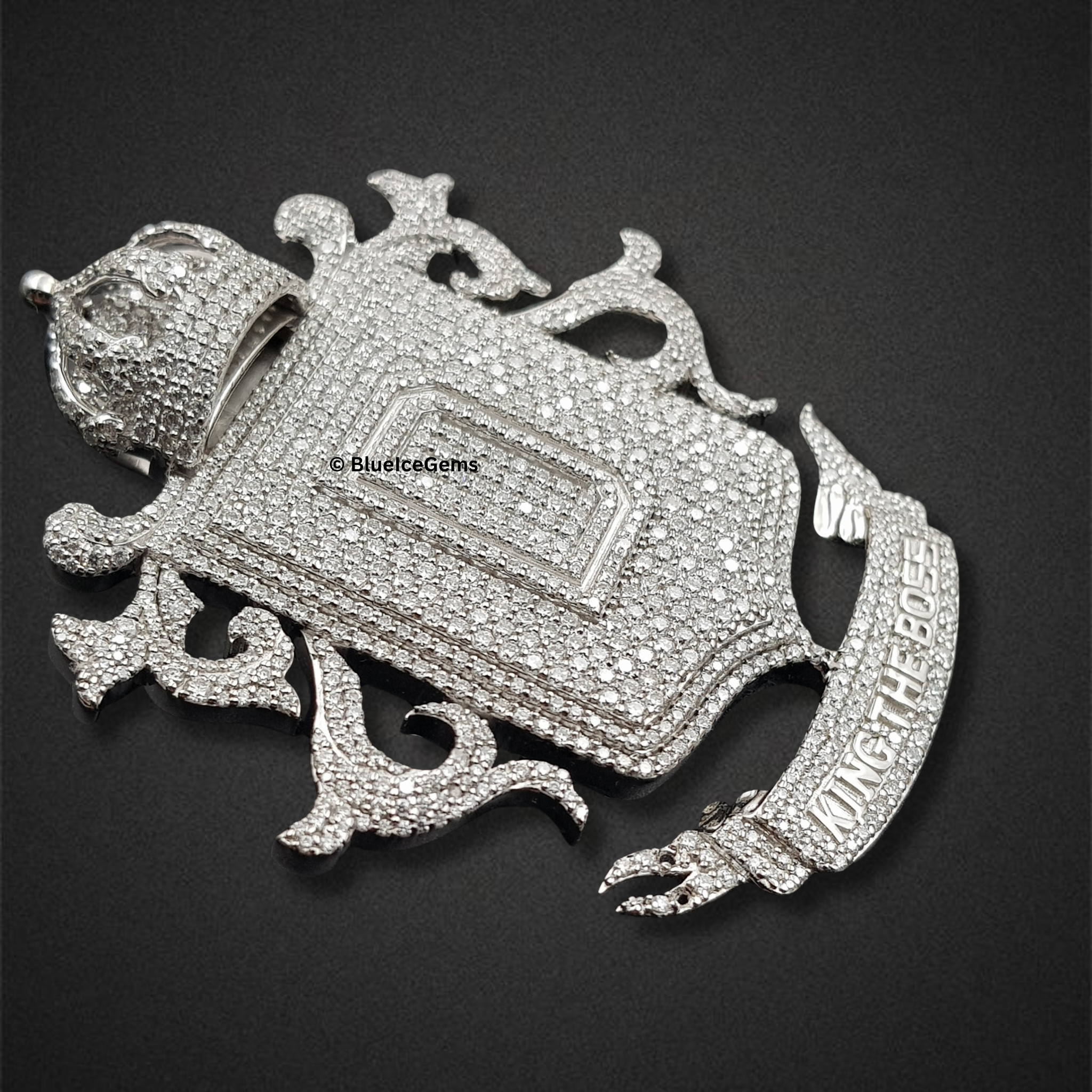 The "King The Boss" Royal Crest Diamond Pendant