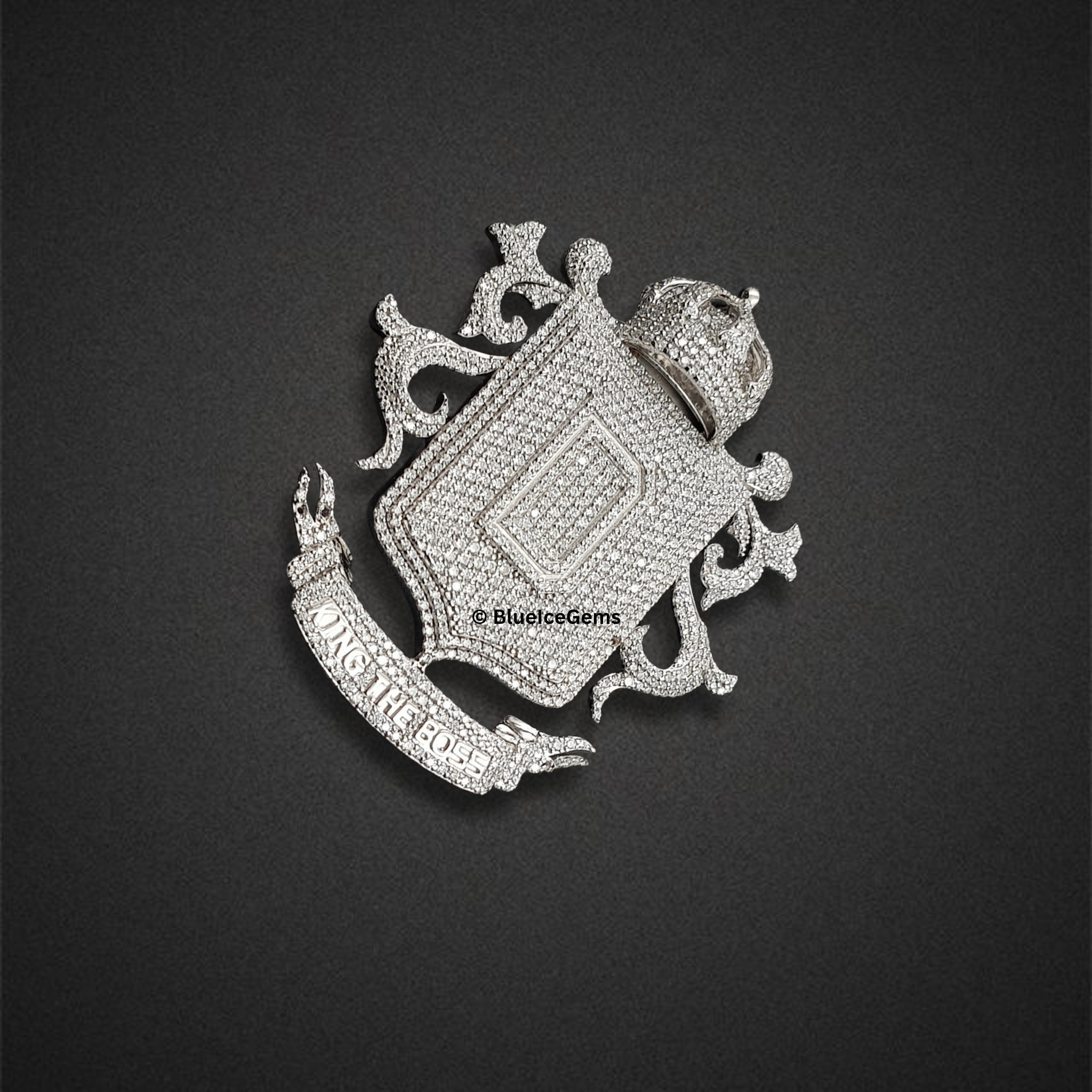 The "King The Boss" Royal Crest Diamond Pendant