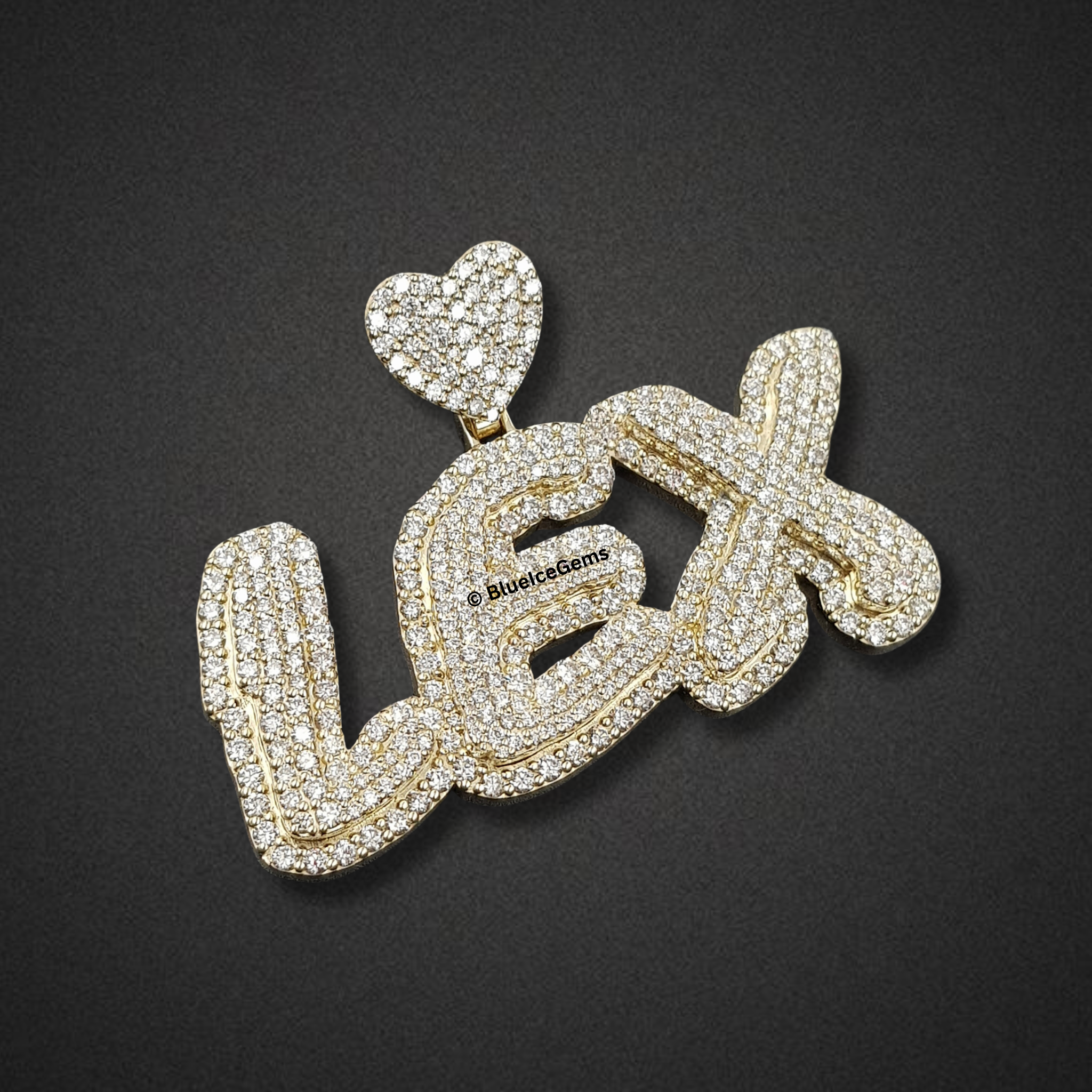 The "LEX" Heartfelt Diamond Script Pendant