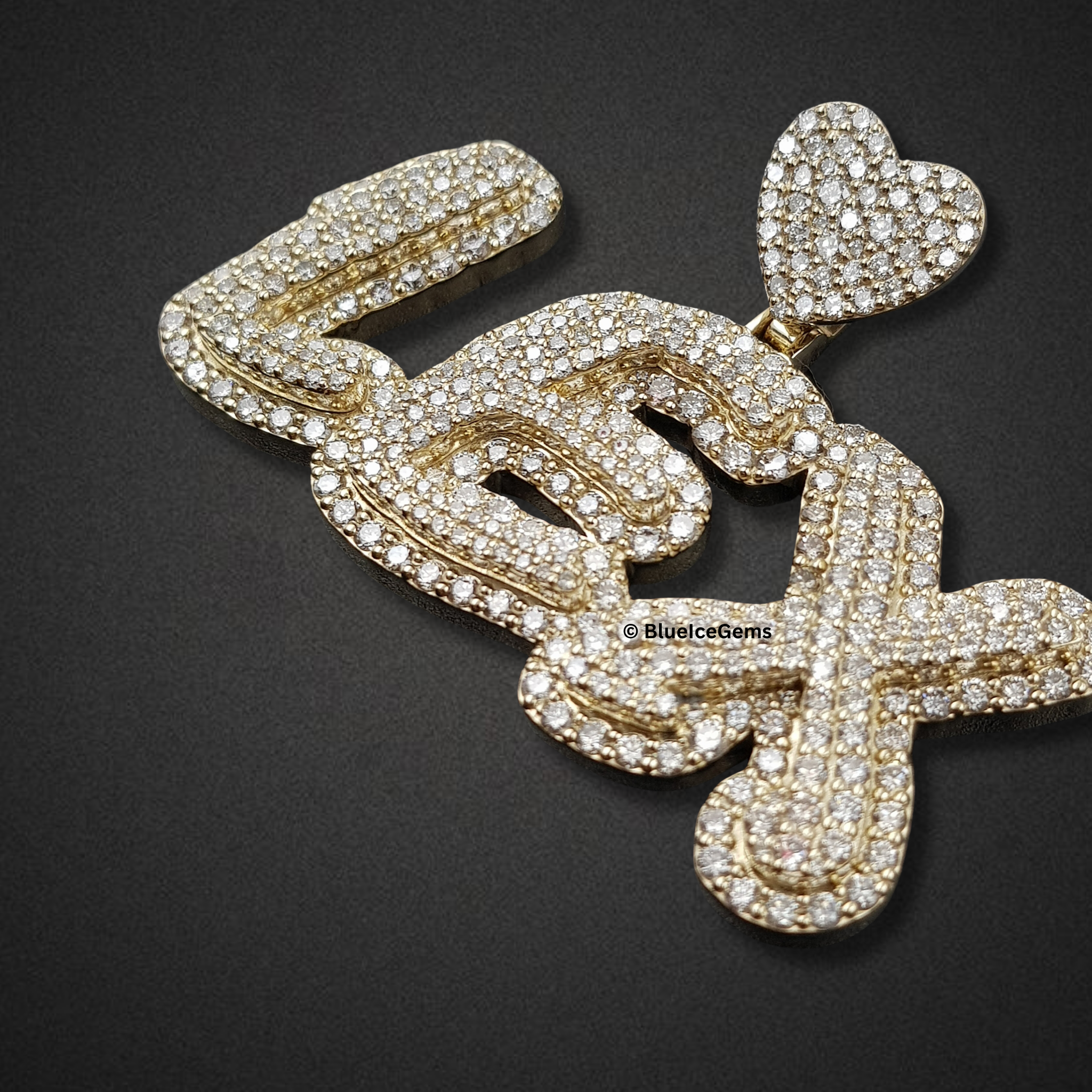The "LEX" Heartfelt Diamond Script Pendant