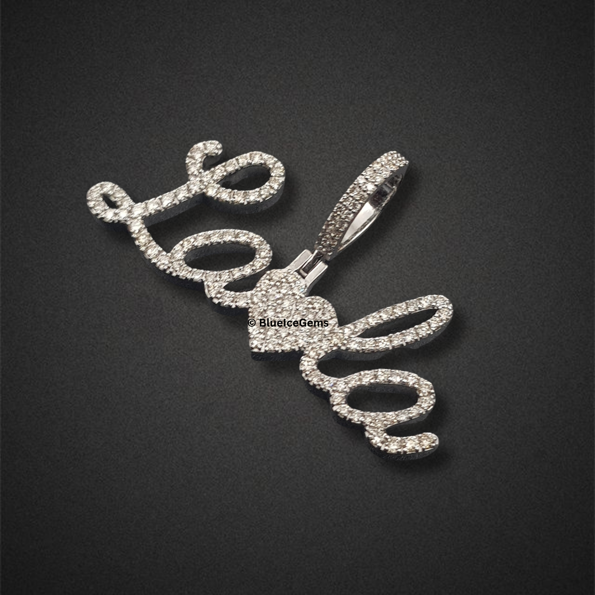 The "LaLa Heart" Diamond Script Pendant