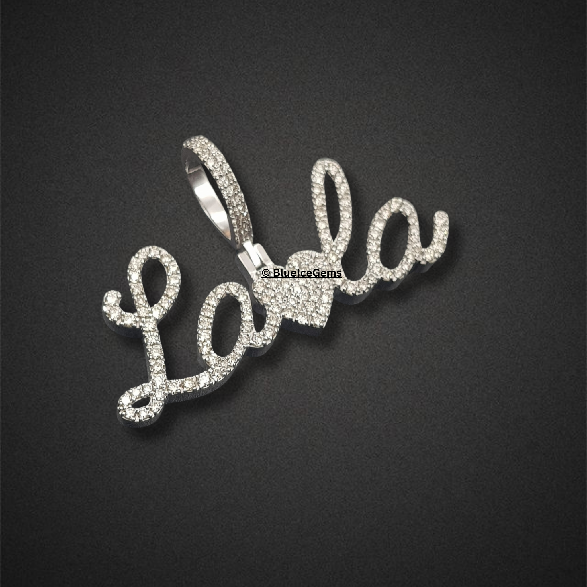 The "LaLa Heart" Diamond Script Pendant