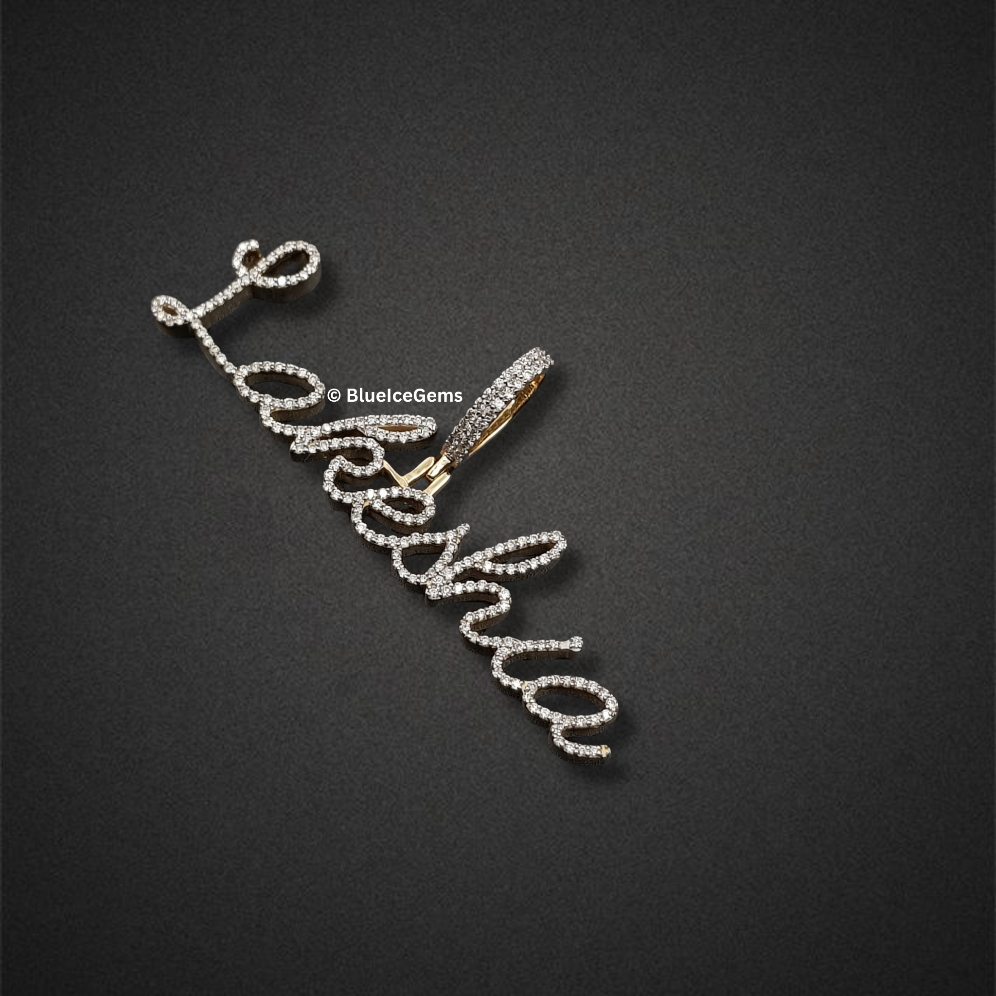 The "Lakeshia" Diamond Signature Script Pendant