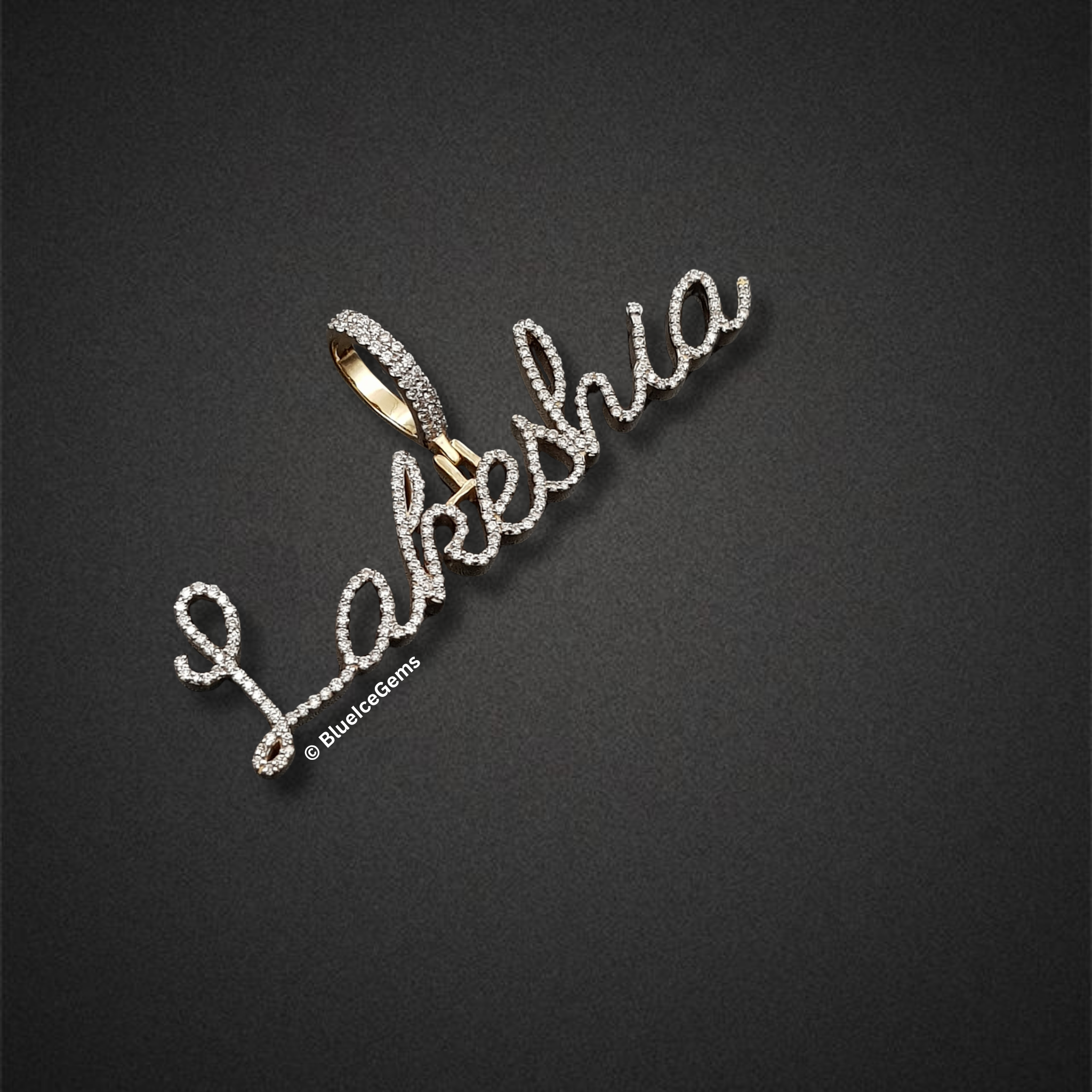 The "Lakeshia" Diamond Signature Script Pendant