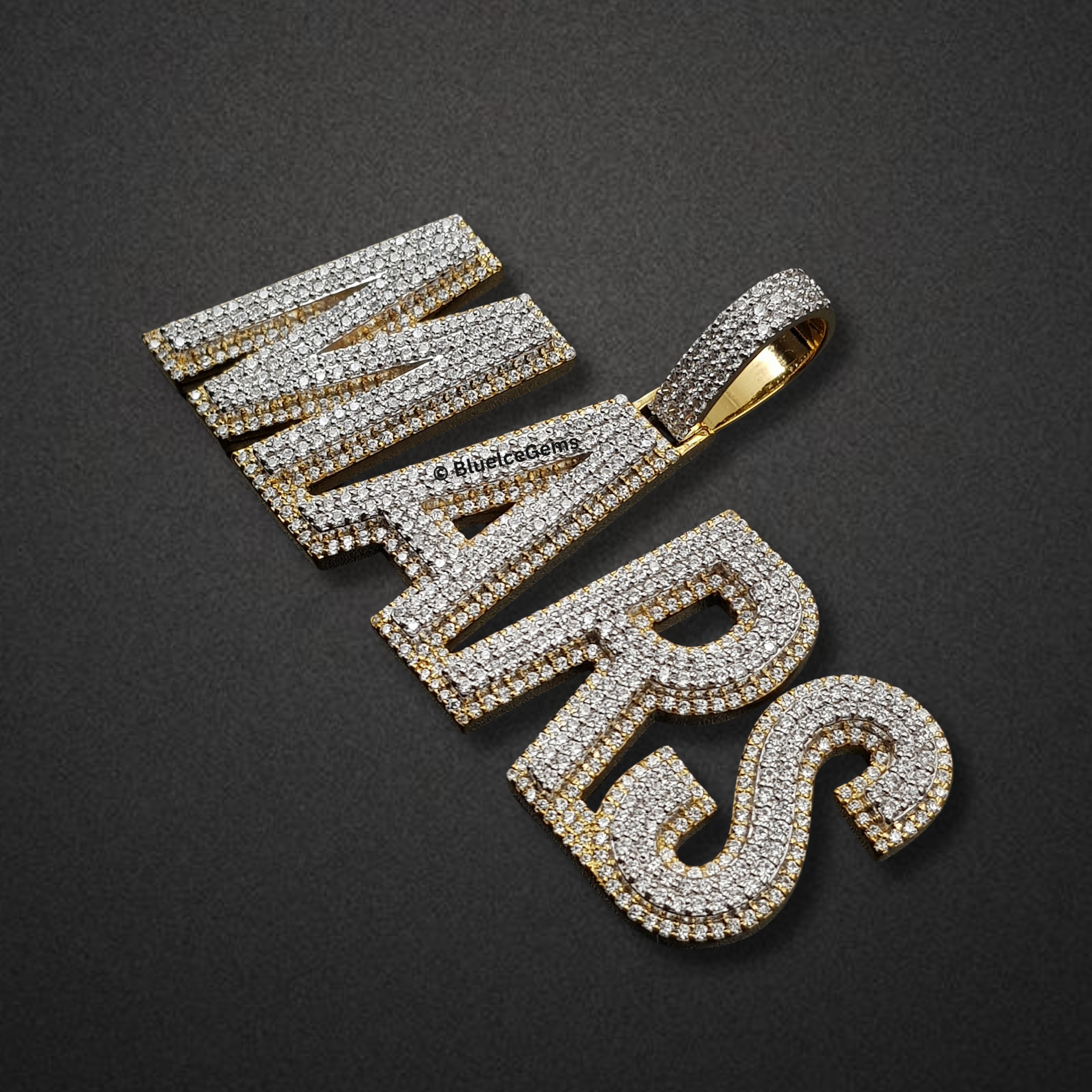 The "MARS" Diamond Block Letter Pendant