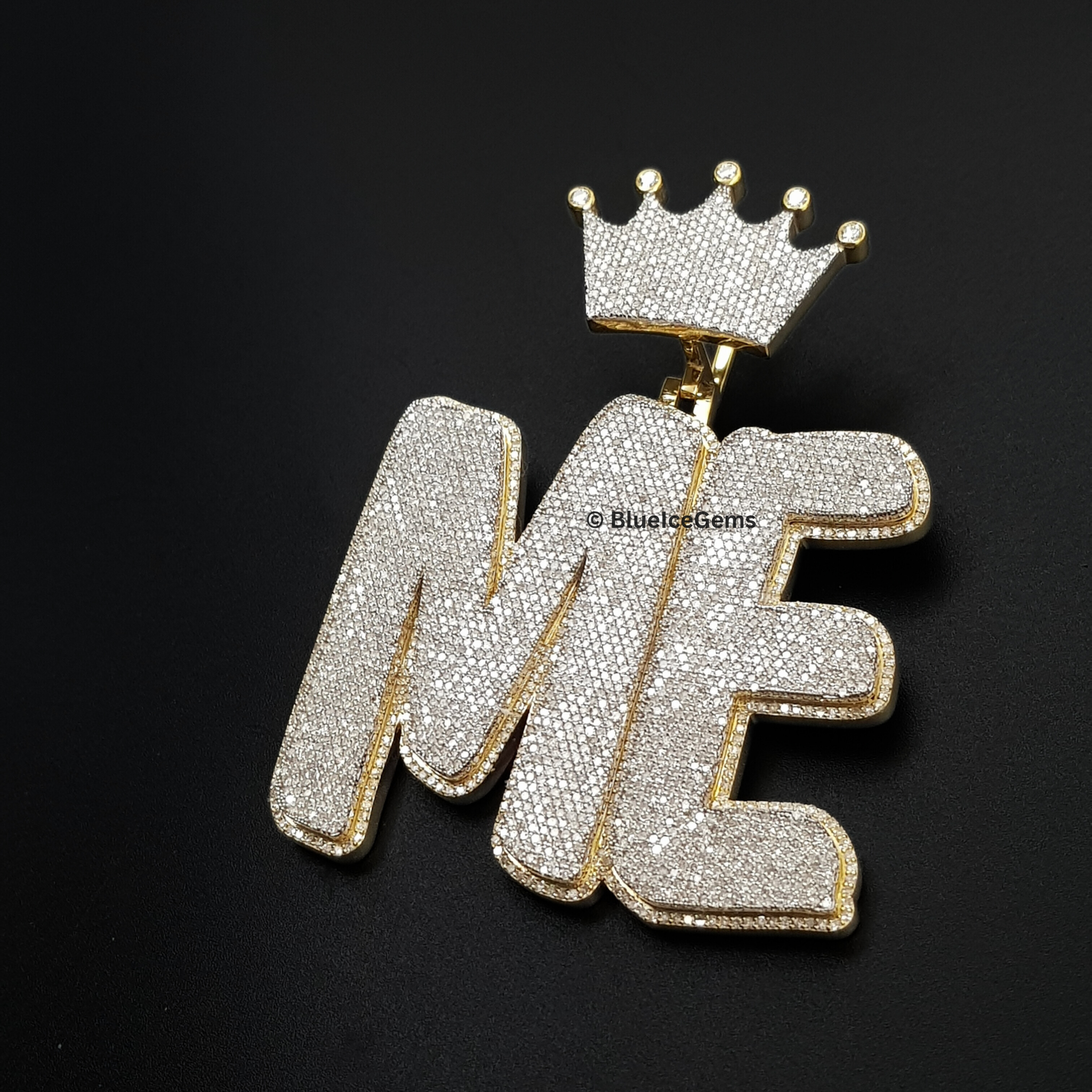 The "ME" Crowned Diamond Statement Pendant