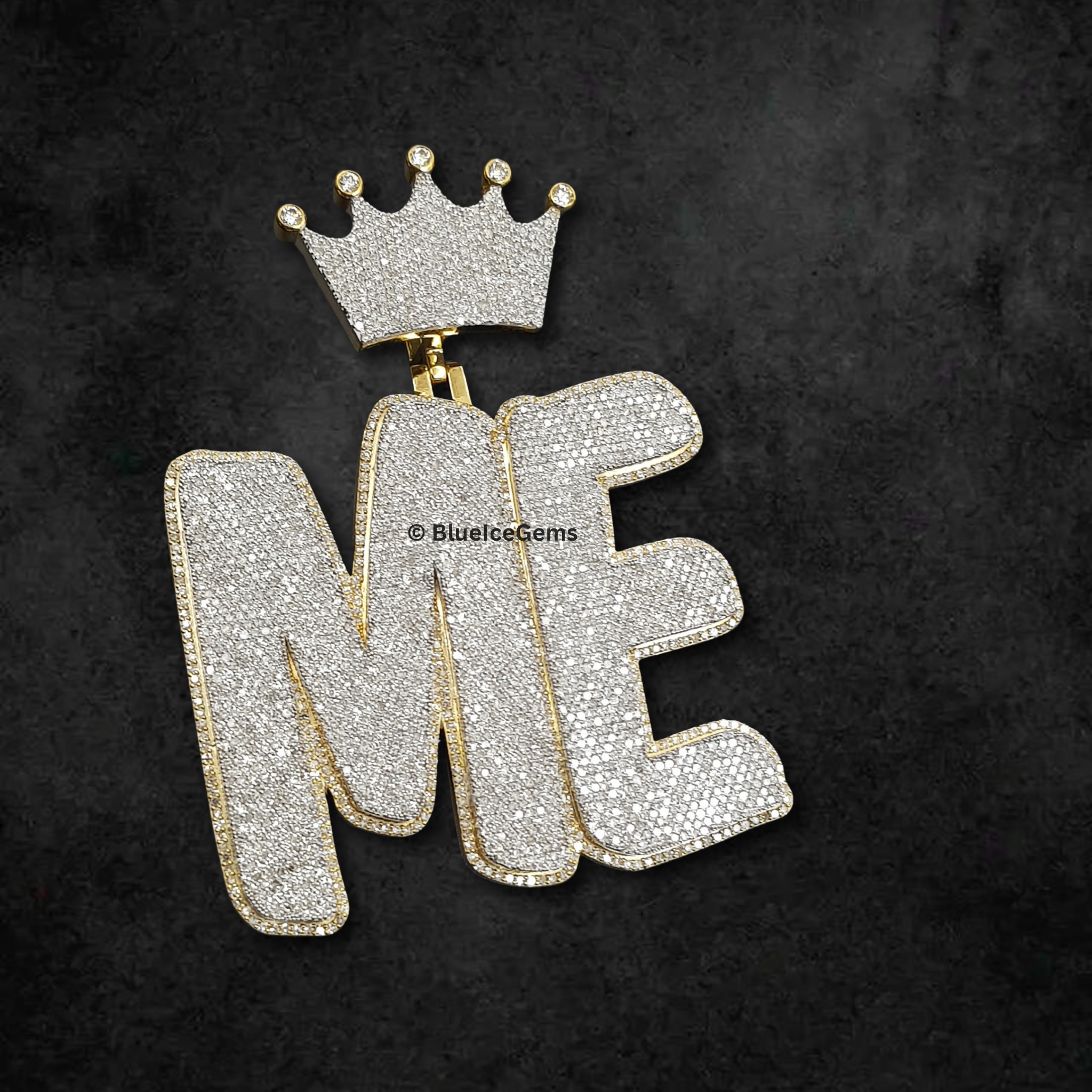 The "ME" Crowned Diamond Statement Pendant