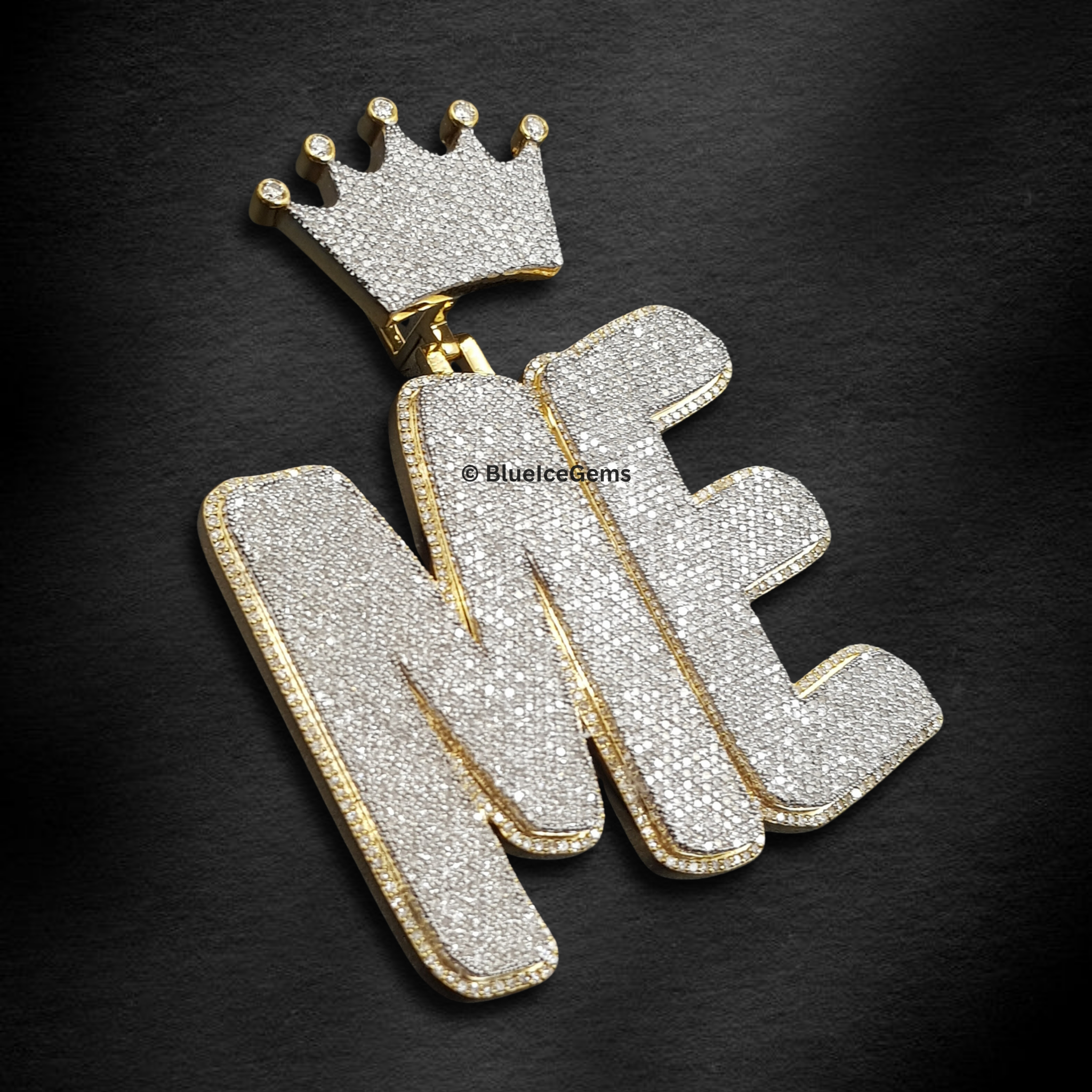 The "ME" Crowned Diamond Statement Pendant