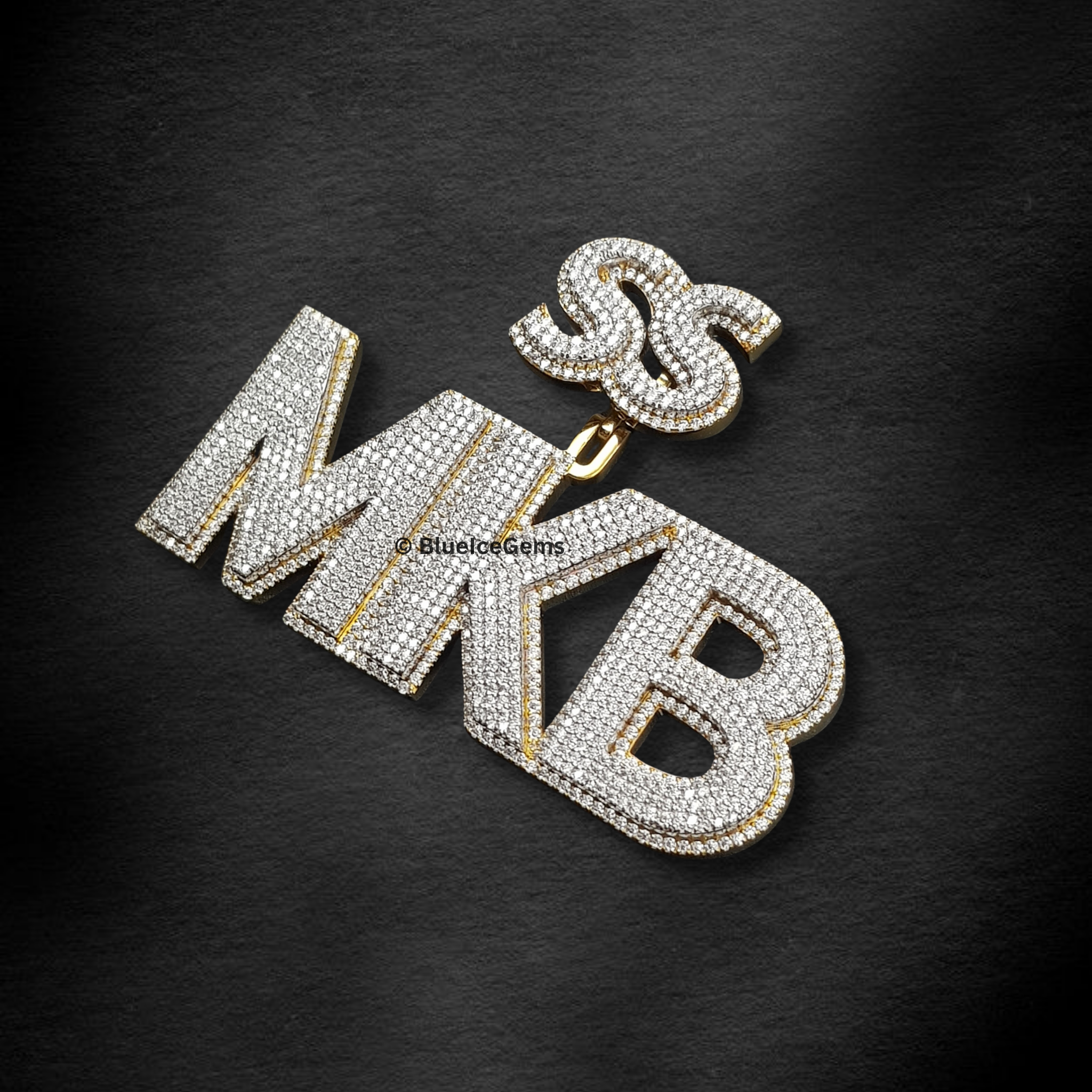 The "MKB SS" Diamond Monogram Pendant