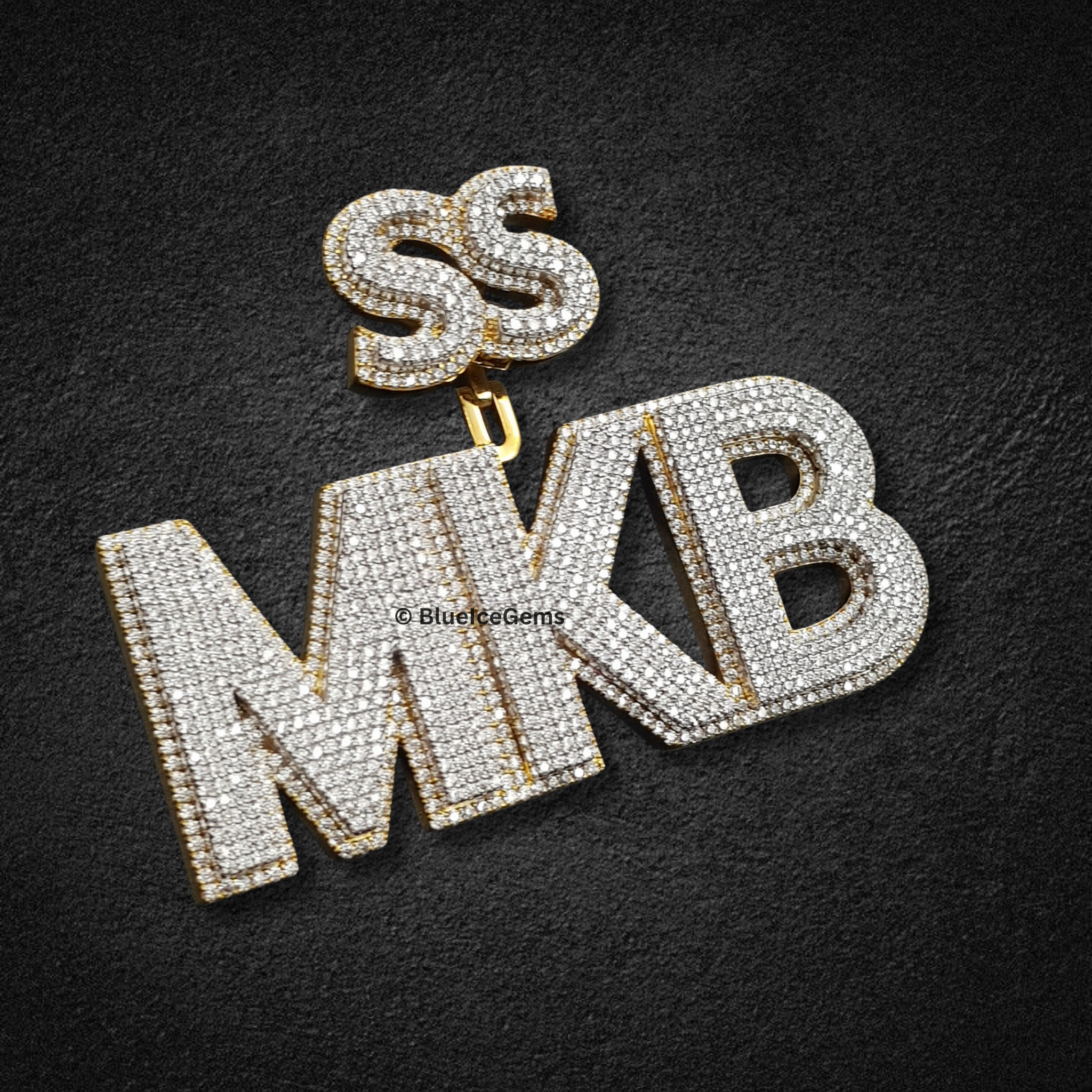 The "MKB SS" Diamond Monogram Pendant