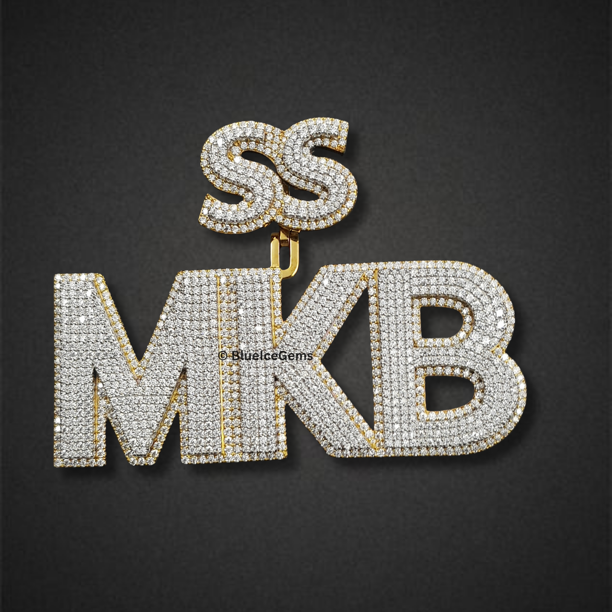 The "MKB SS" Diamond Monogram Pendant