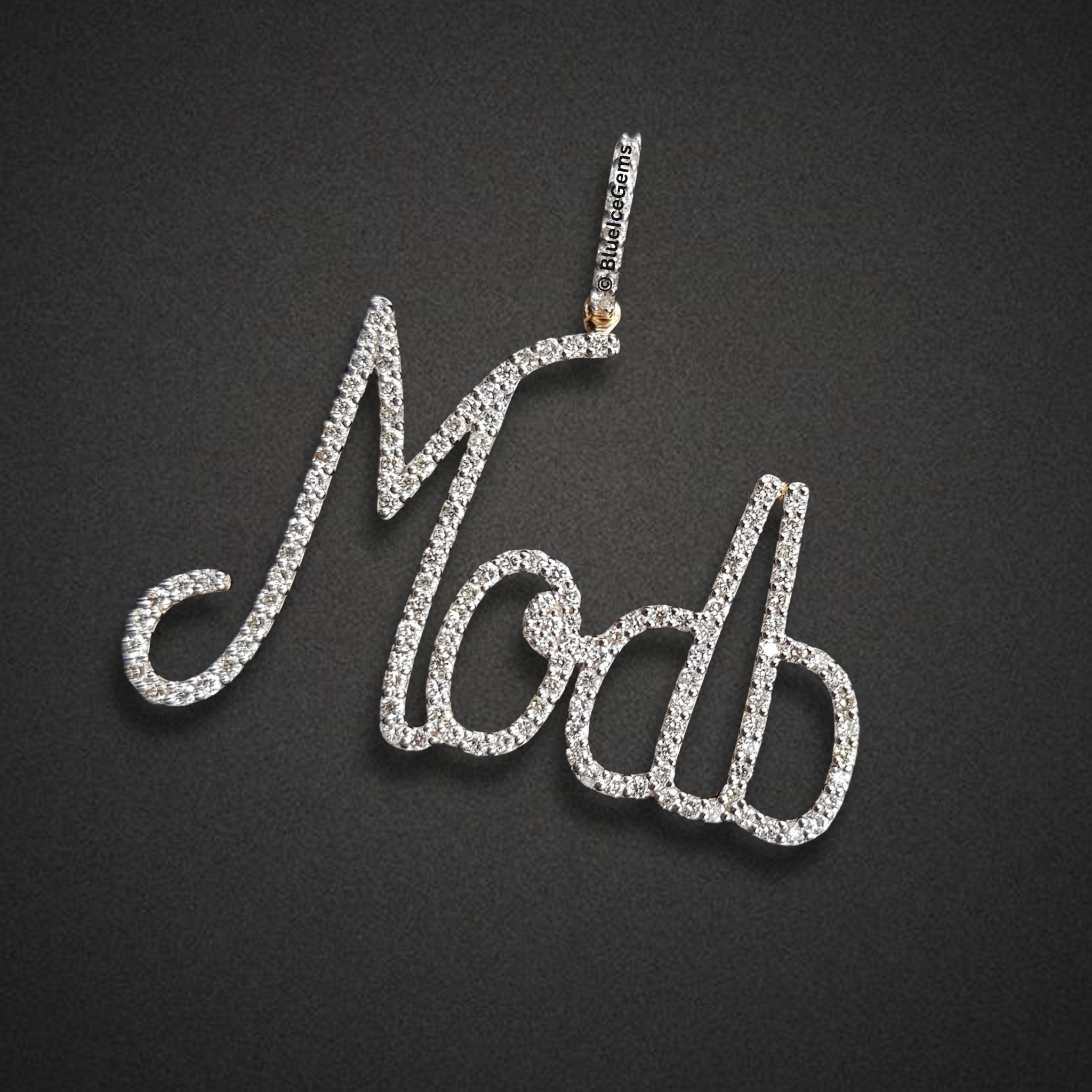 The "Modb" Diamond Signature Script Pendant