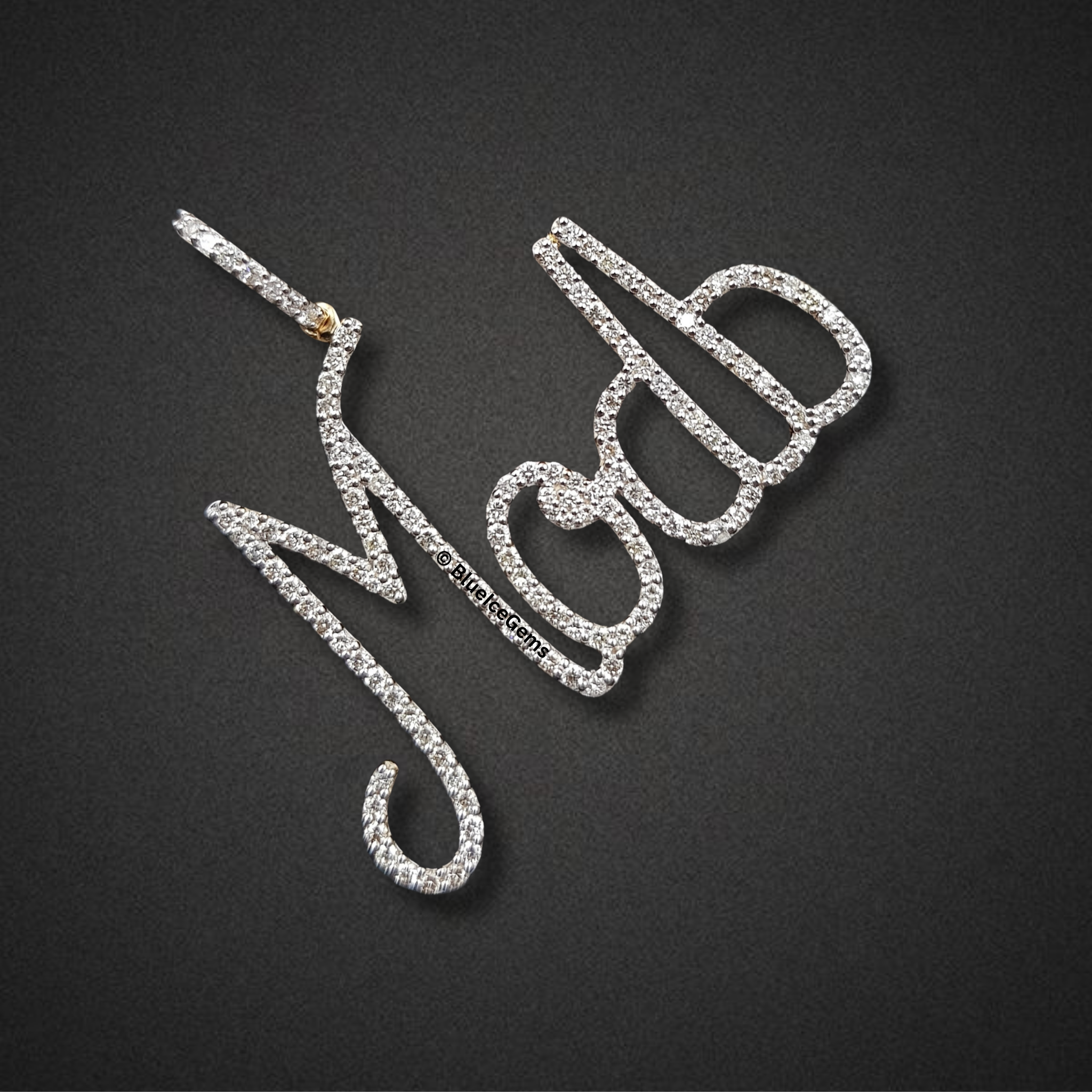 The "Modb" Diamond Signature Script Pendant