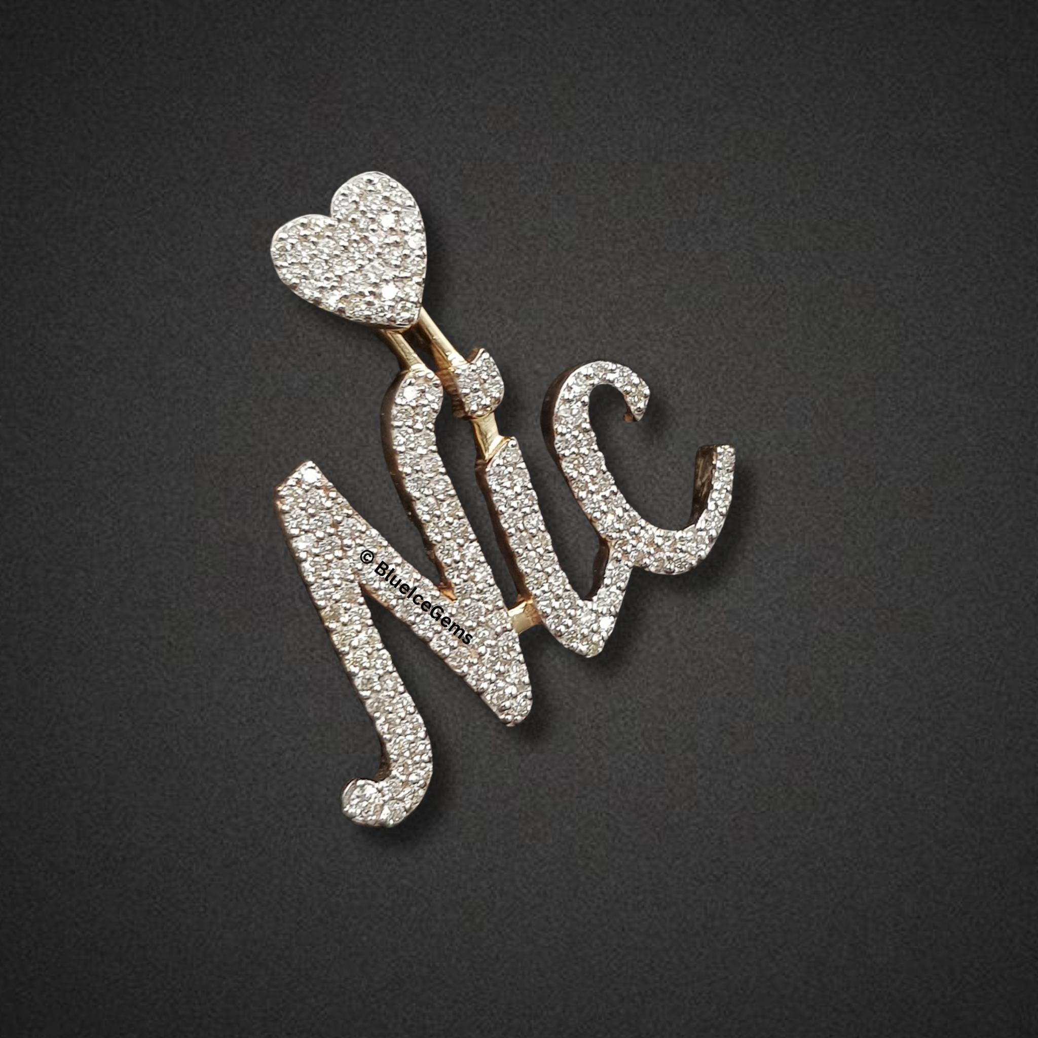The "Nic" Heartfelt Diamond Script Pendant