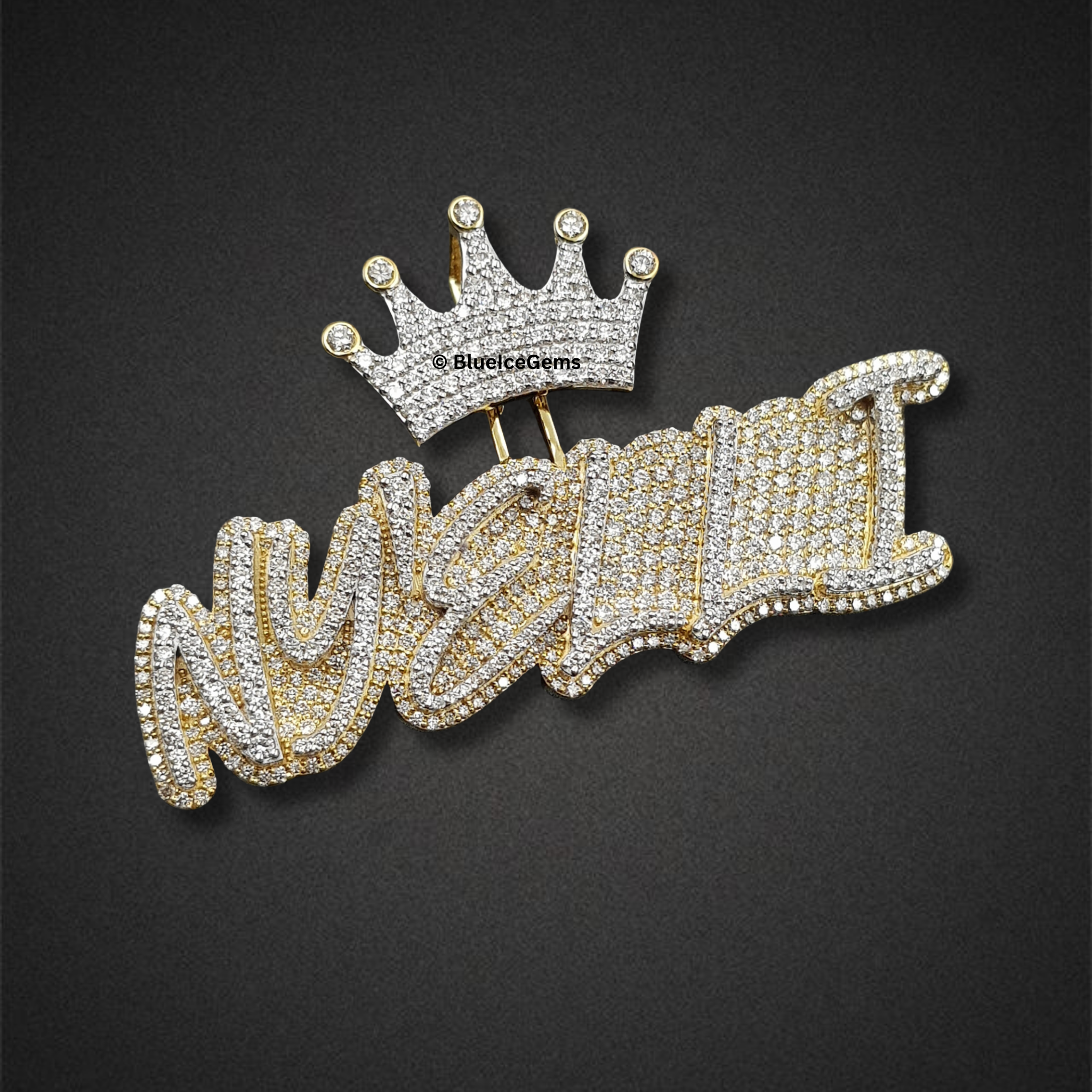 The "Nyelli" Regal Diamond Crown Pendant