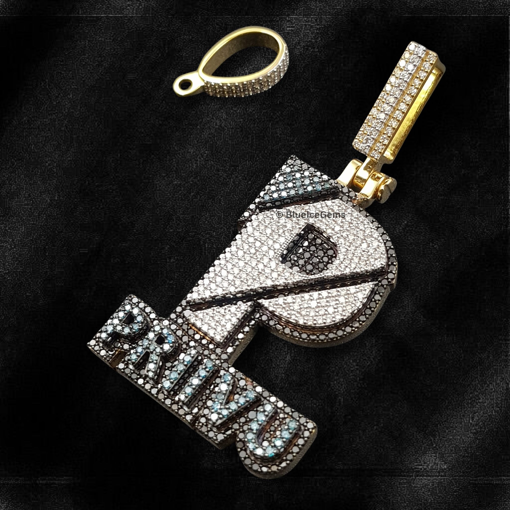 The "PRIIVU" Dual-Tone Diamond Initial Pendant