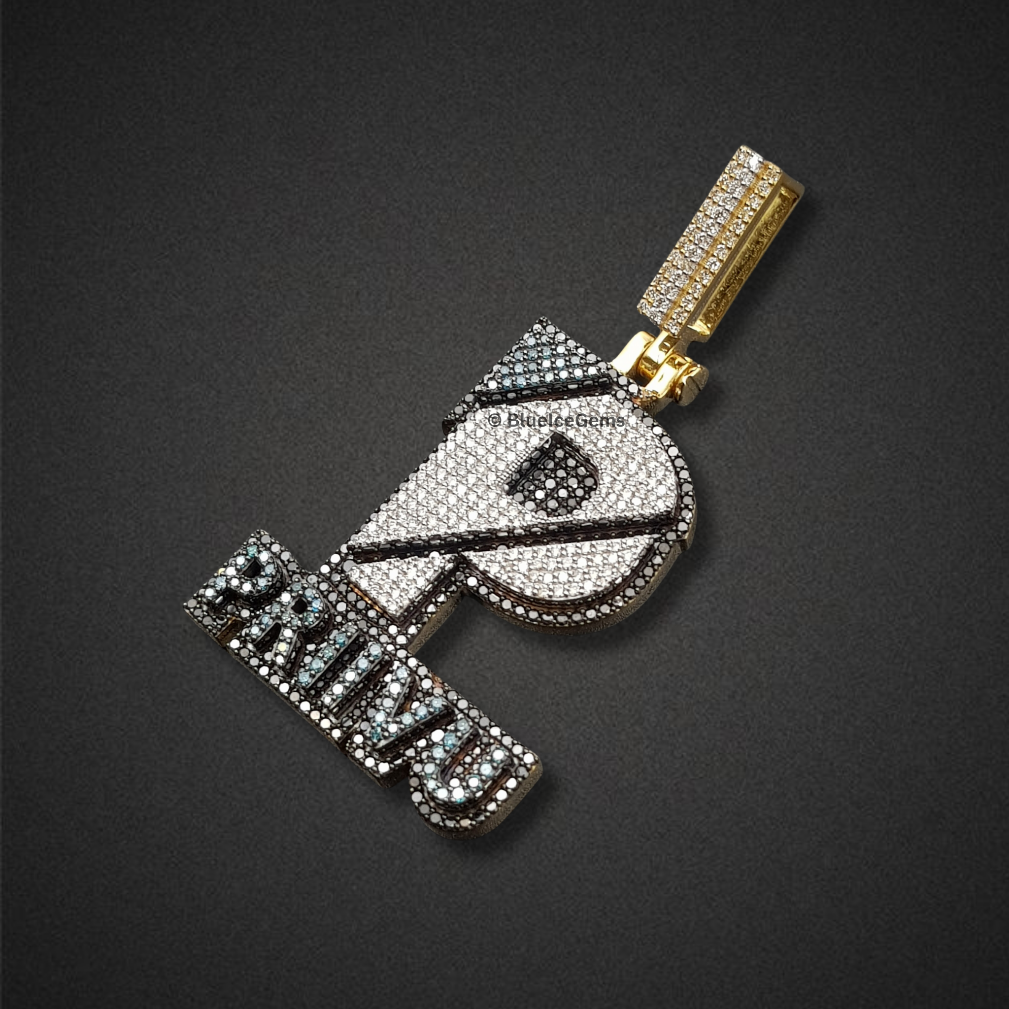 The "PRIIVU" Dual-Tone Diamond Initial Pendant