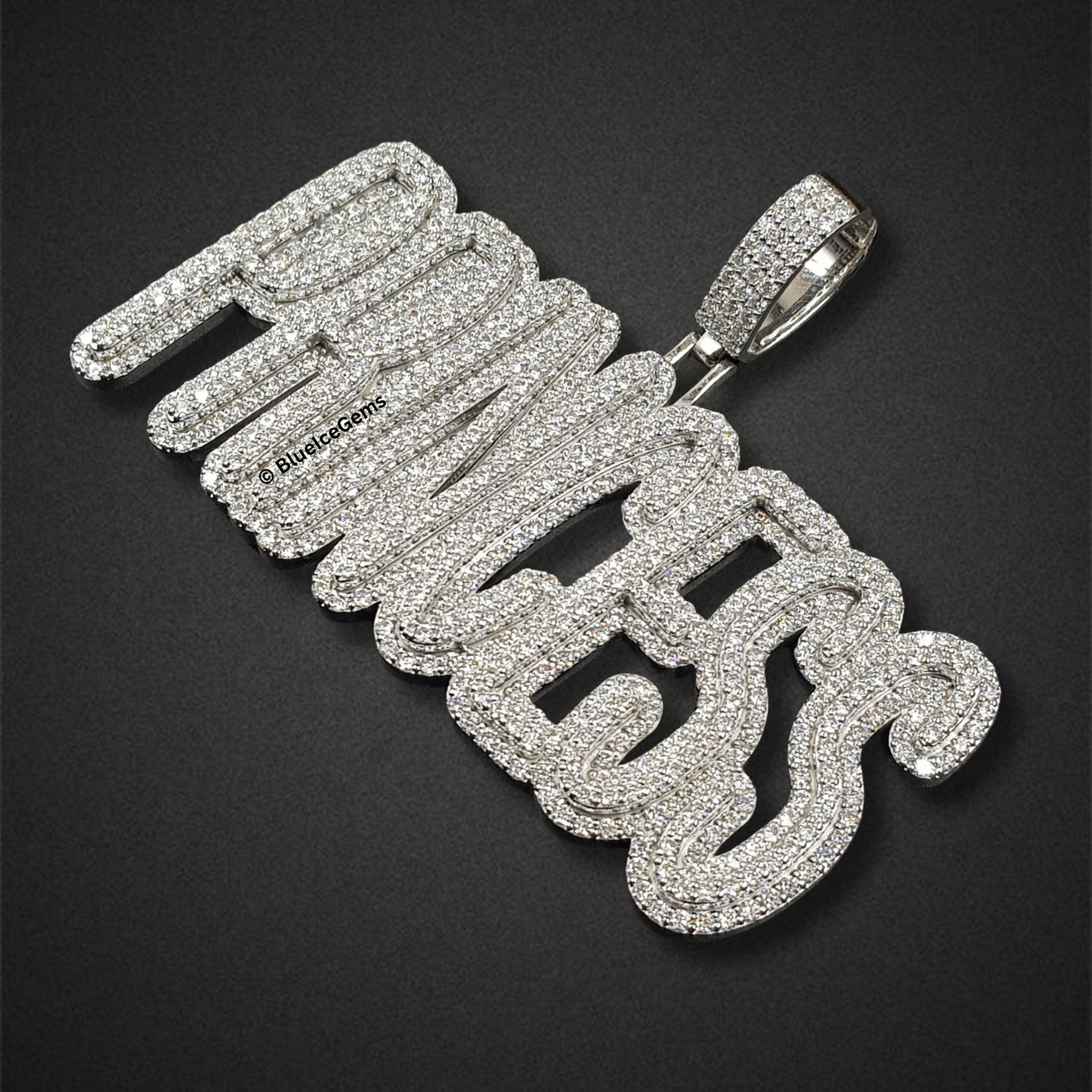 The "Princess" Diamond Script Pendant