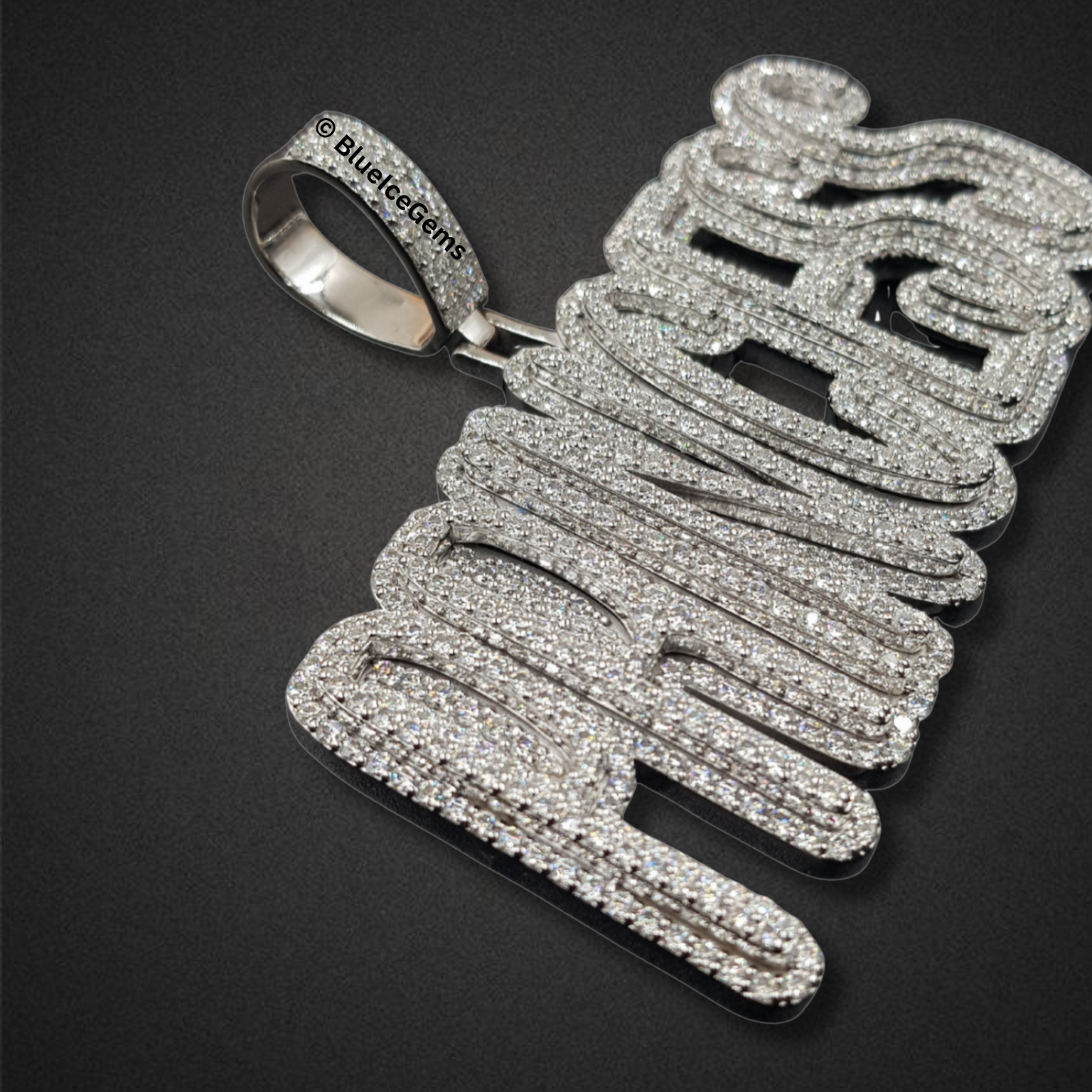 The "Princess" Diamond Script Pendant