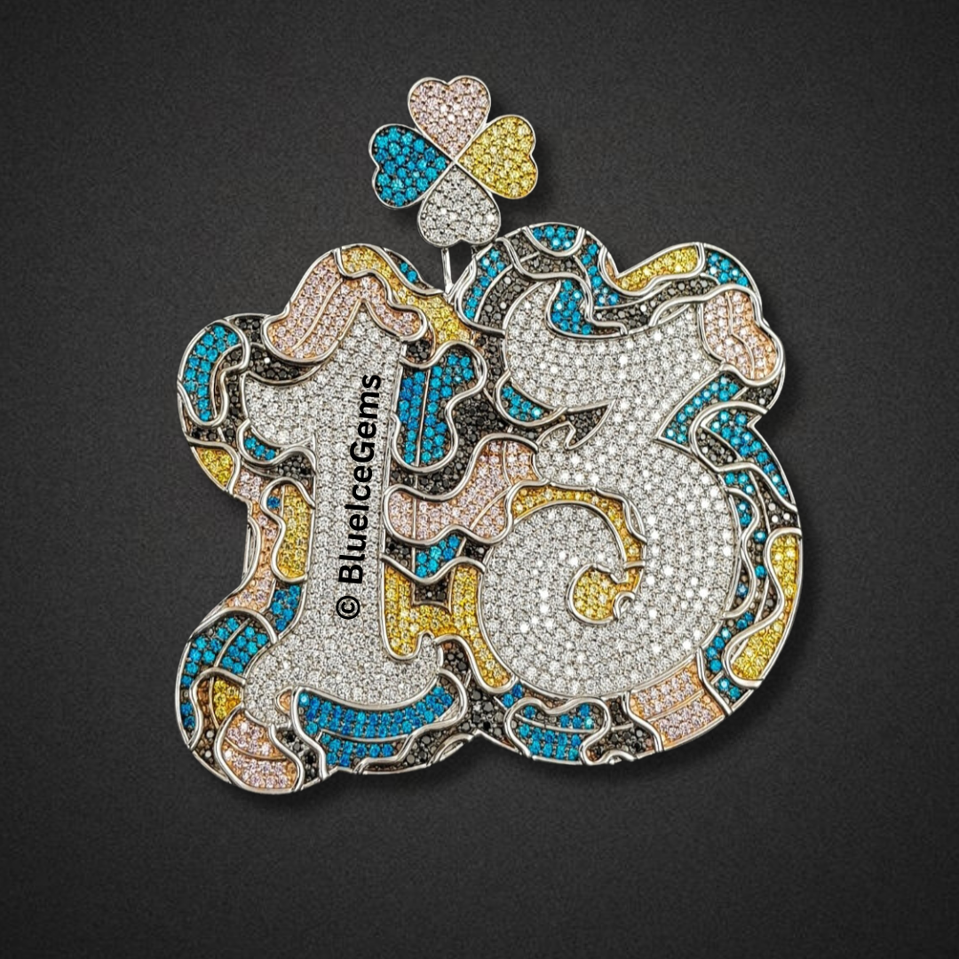 The "Psychedelic Clover" Diamond & Enamel Art Pendant