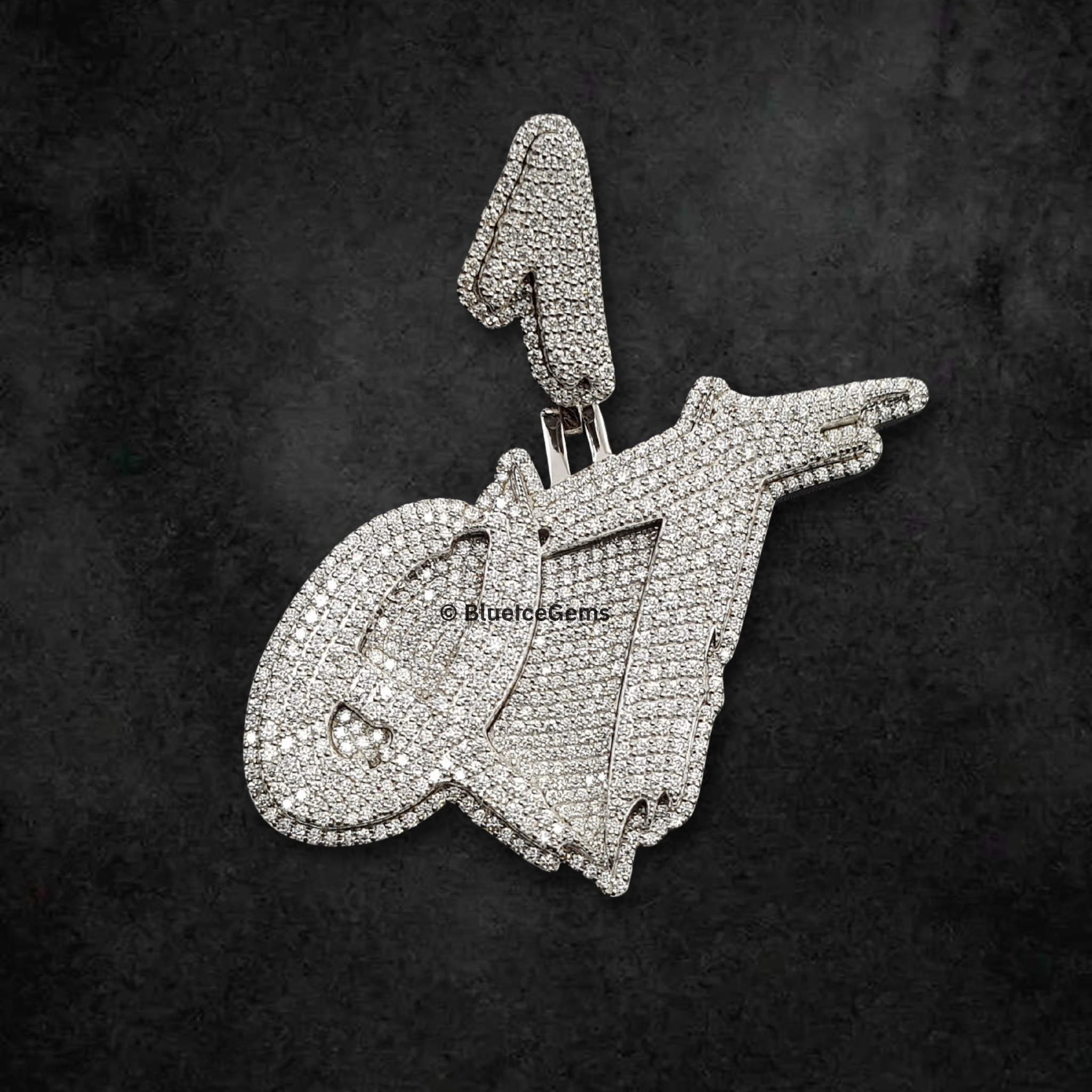 The "QT" Diamond Drip Statement Pendant
