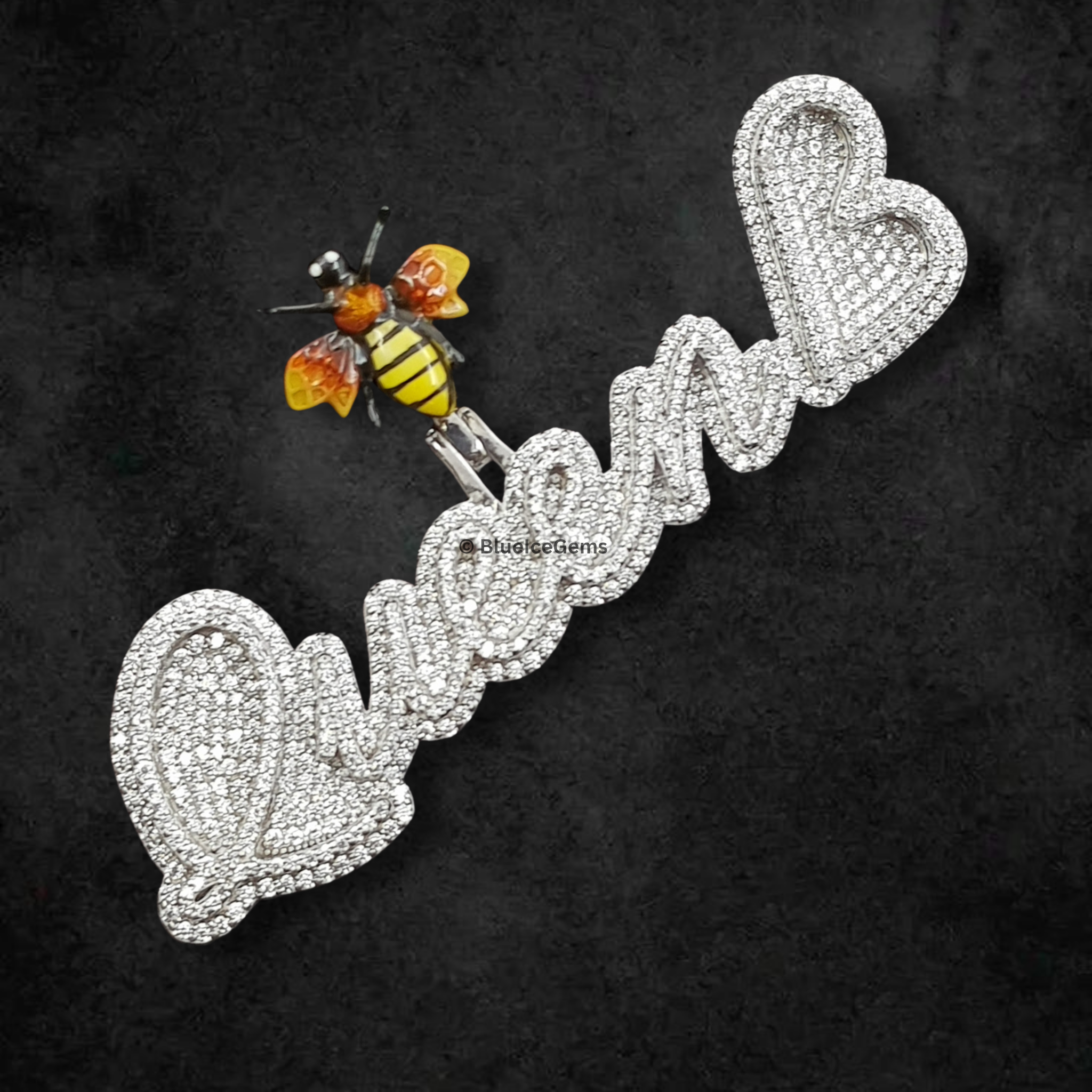 The "Queen Bee" Diamond Script Pendant