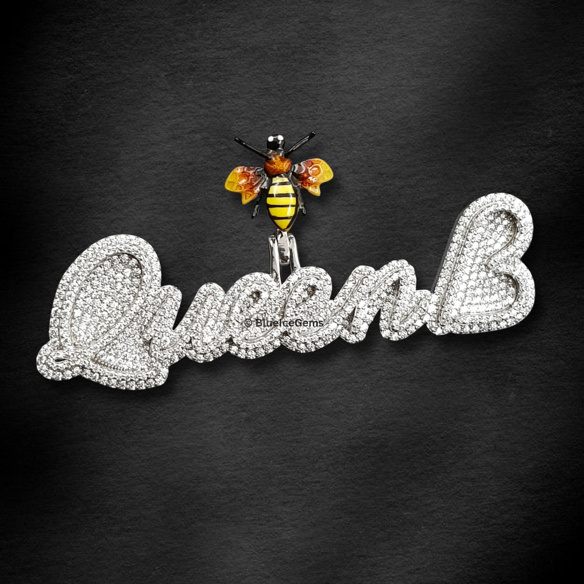 The "Queen Bee" Diamond Script Pendant