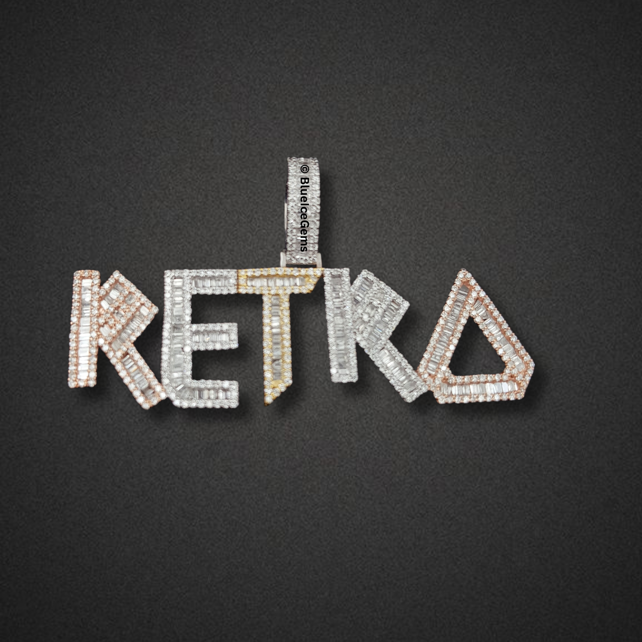 The "RETRO" Diamond Baguette Statement Pendant