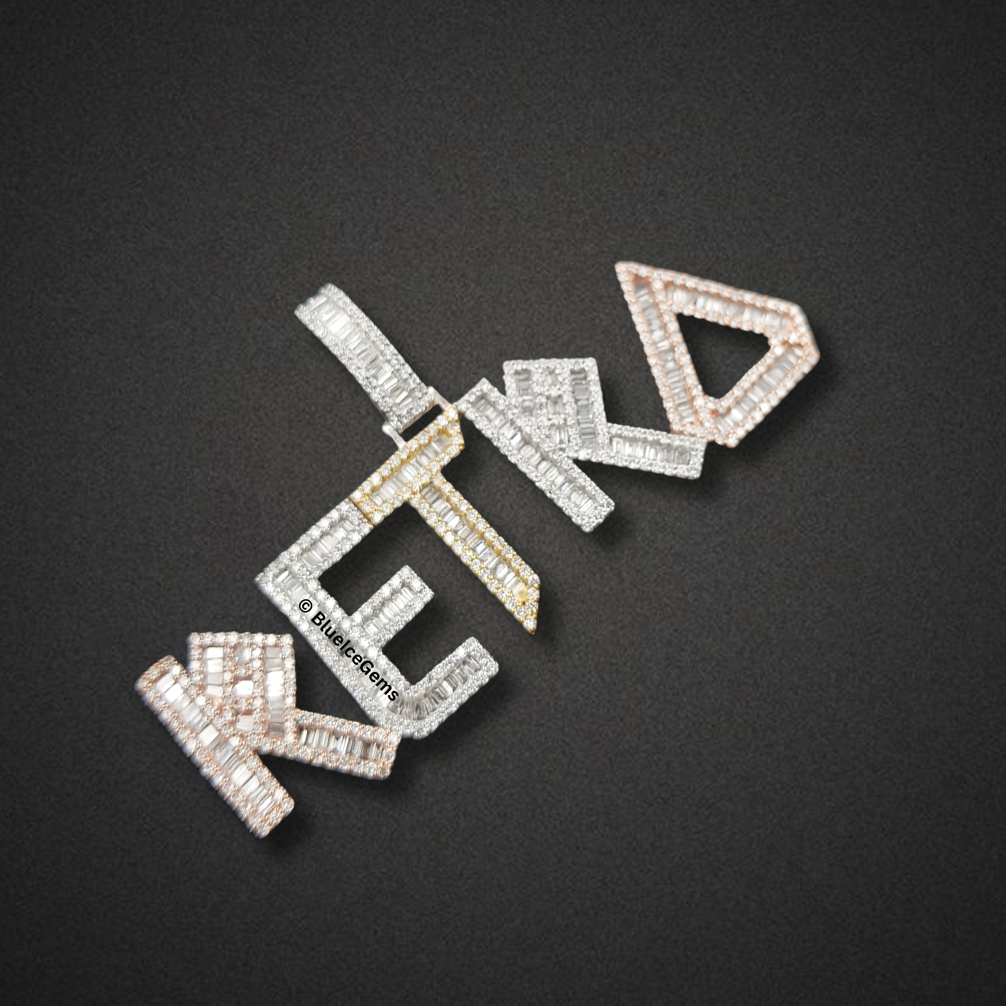 The "RETRO" Diamond Baguette Statement Pendant