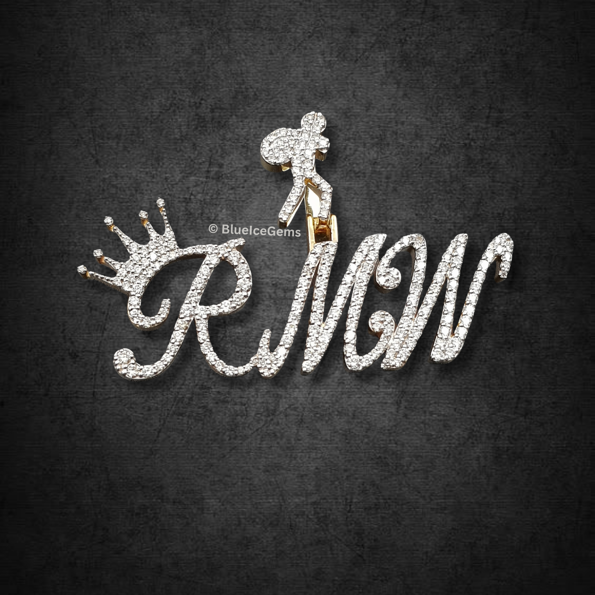 The "RMW" Crowned Diamond Runner Pendant