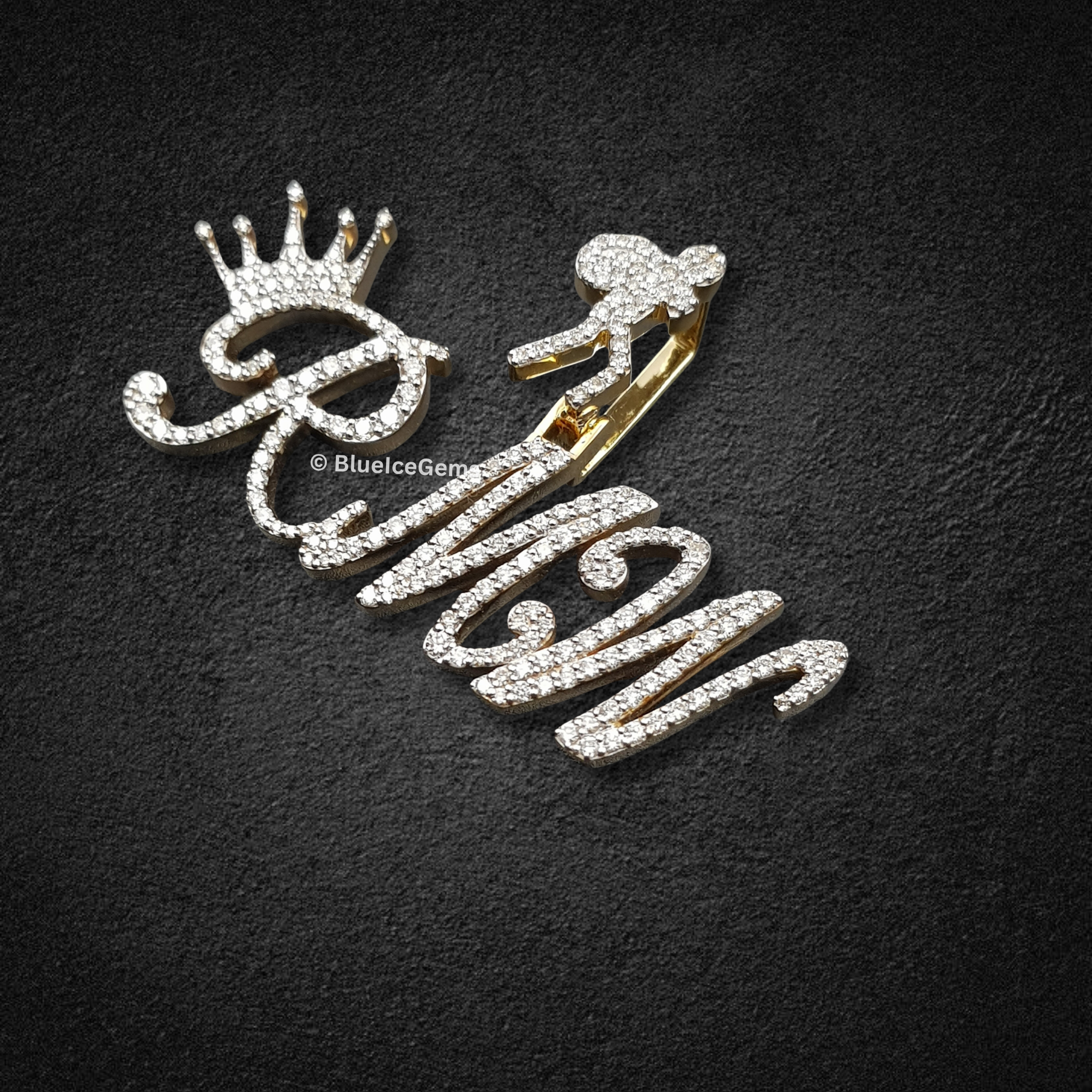 The "RMW" Crowned Diamond Runner Pendant