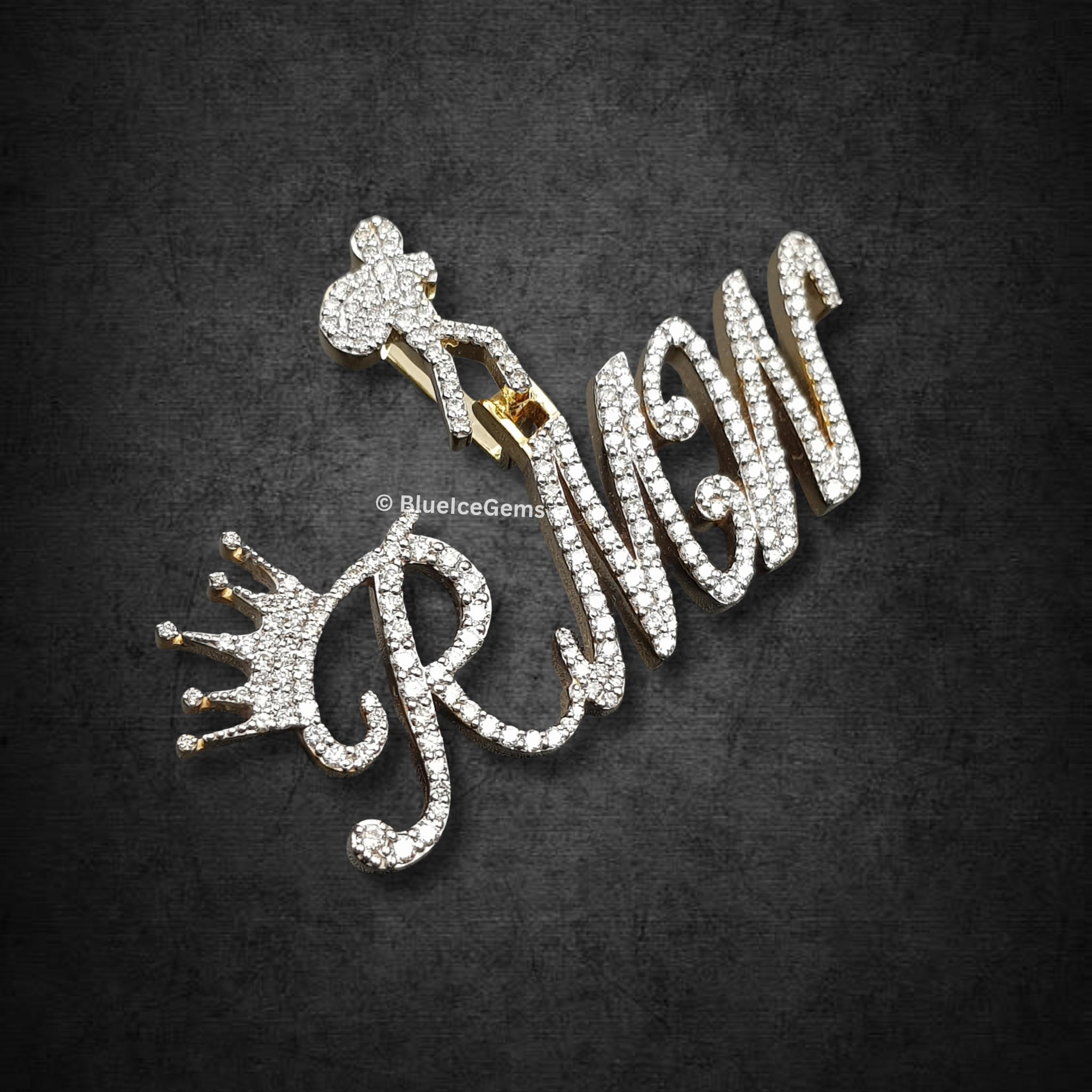 The "RMW" Crowned Diamond Runner Pendant