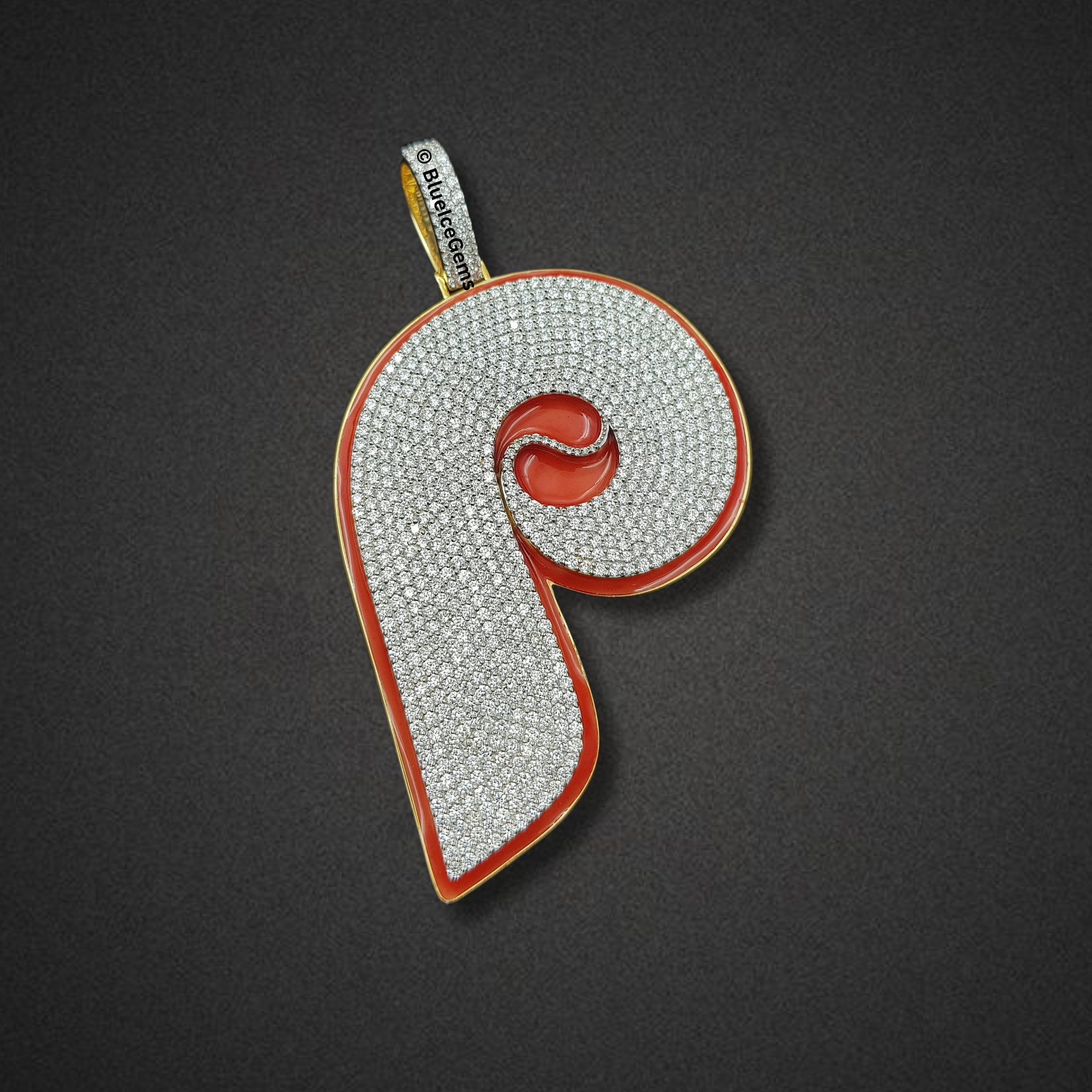 The "Red Swirl" Diamond Statement Pendant
