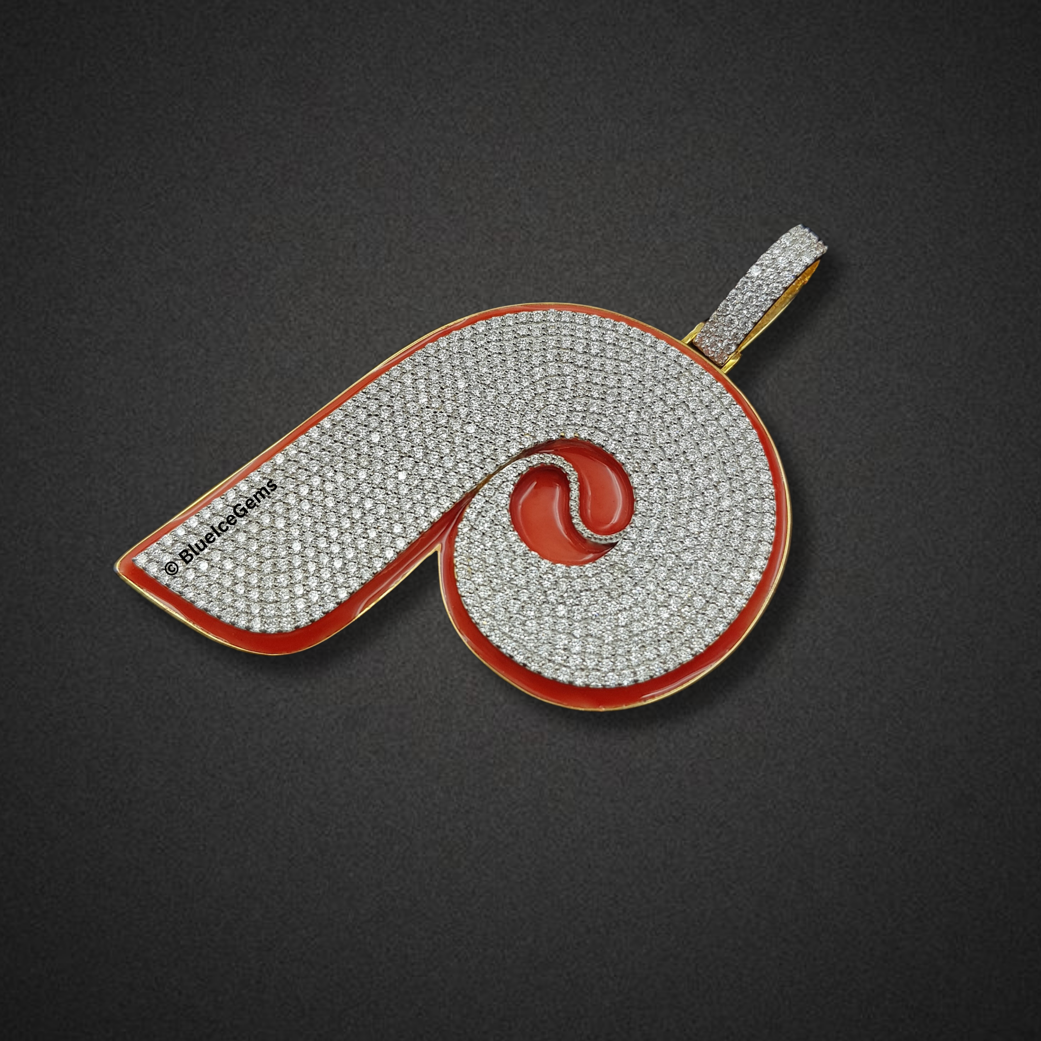 The "Red Swirl" Diamond Statement Pendant