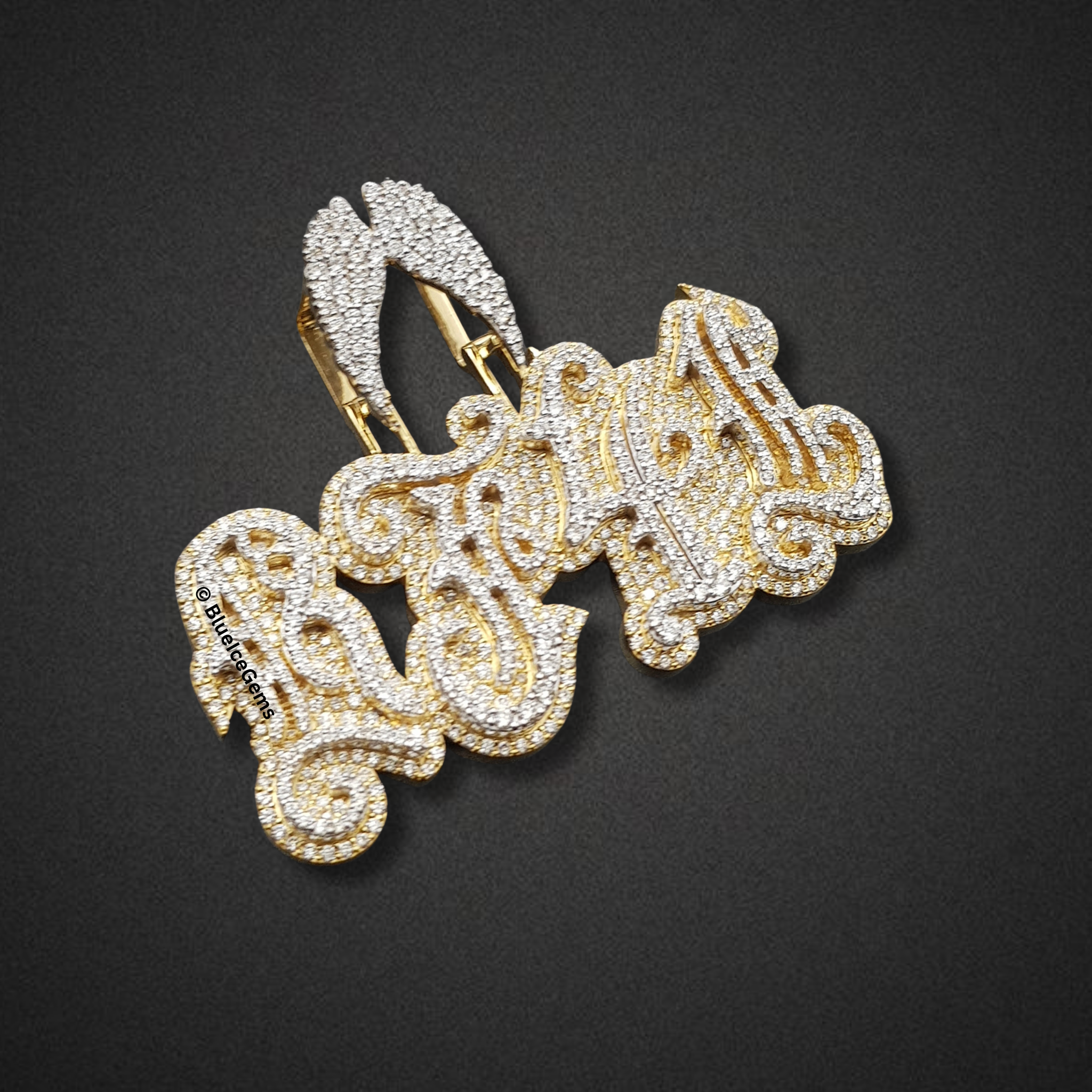 The "Rich God" Diamond Wing Pendant