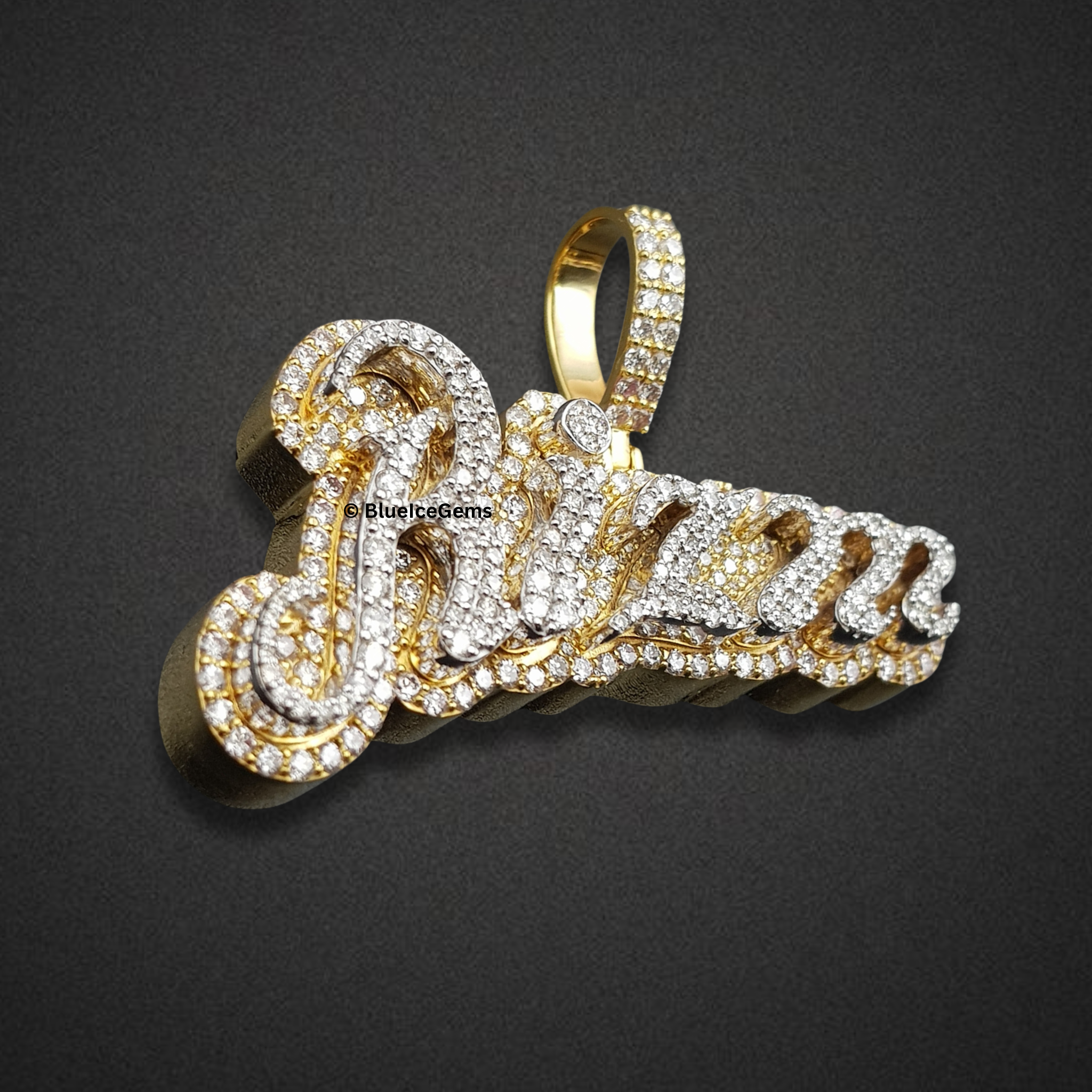 The "Rizm" Diamond Script Pendant